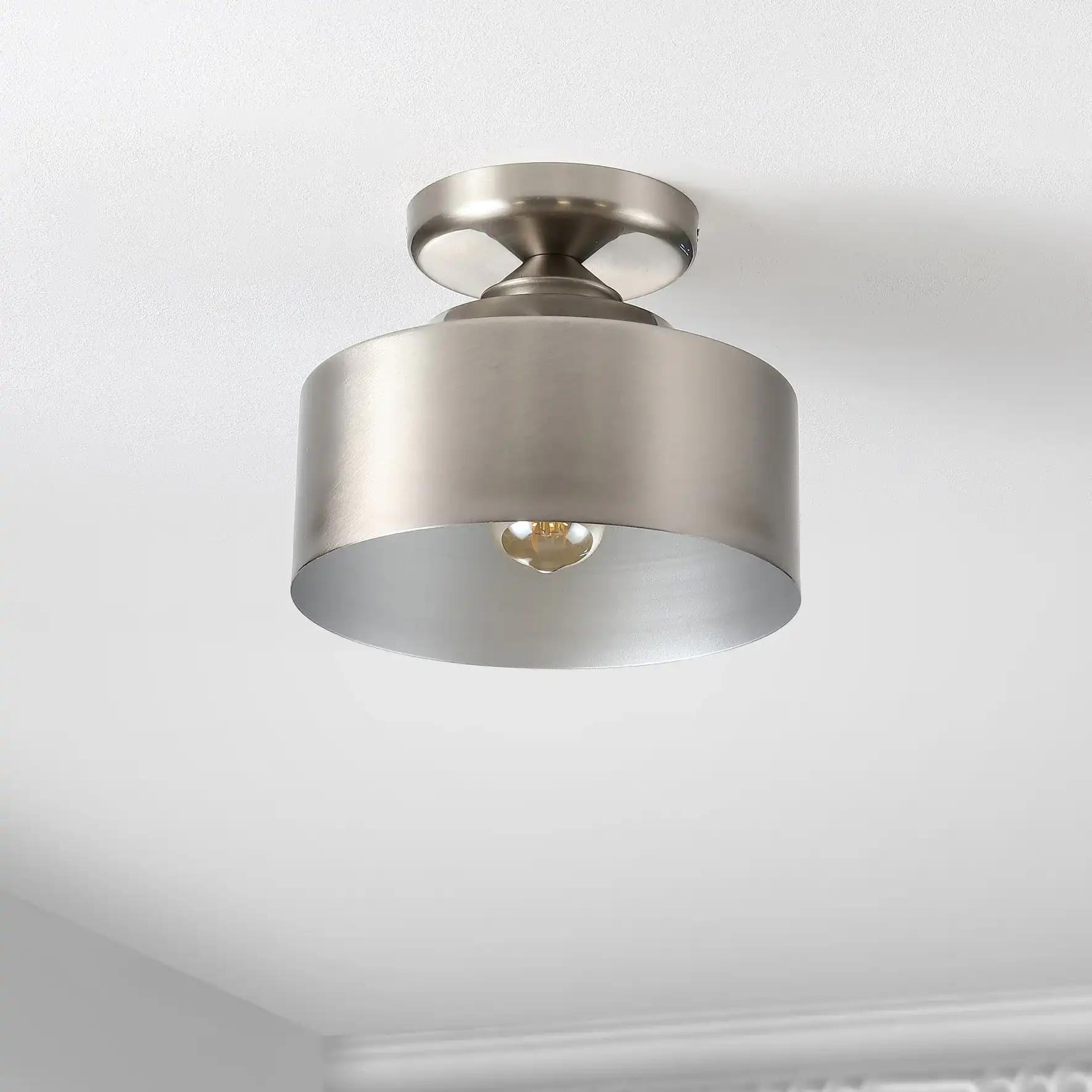 Fenton Flush Mount in Nickel, detail view