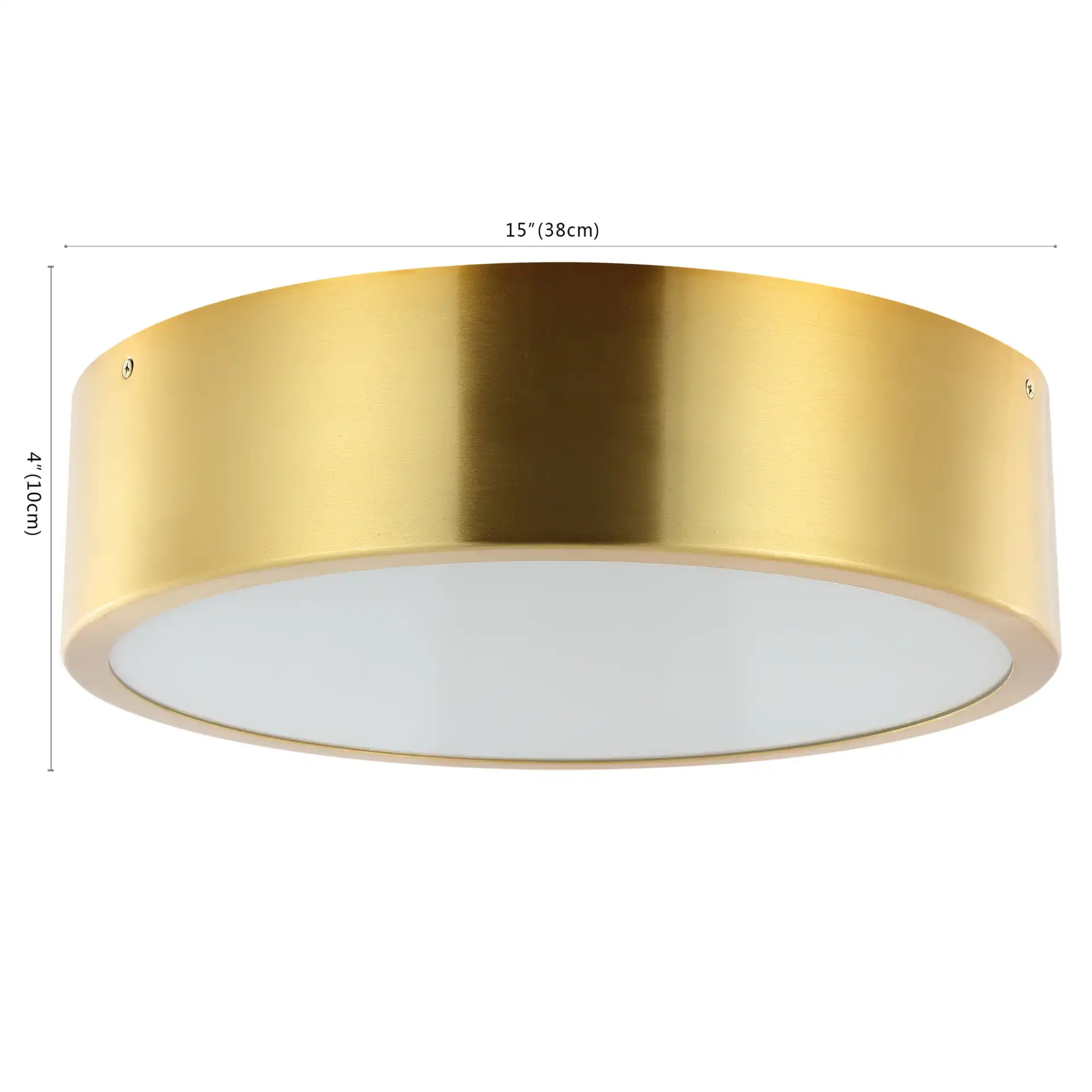 Reda Three-Light Flush Mount in Brass, detail view