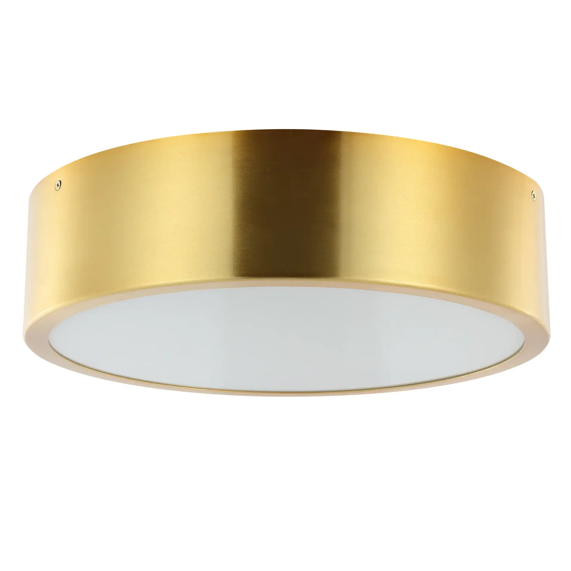 Reda Three-Light Flush Mount in Brass, detail view