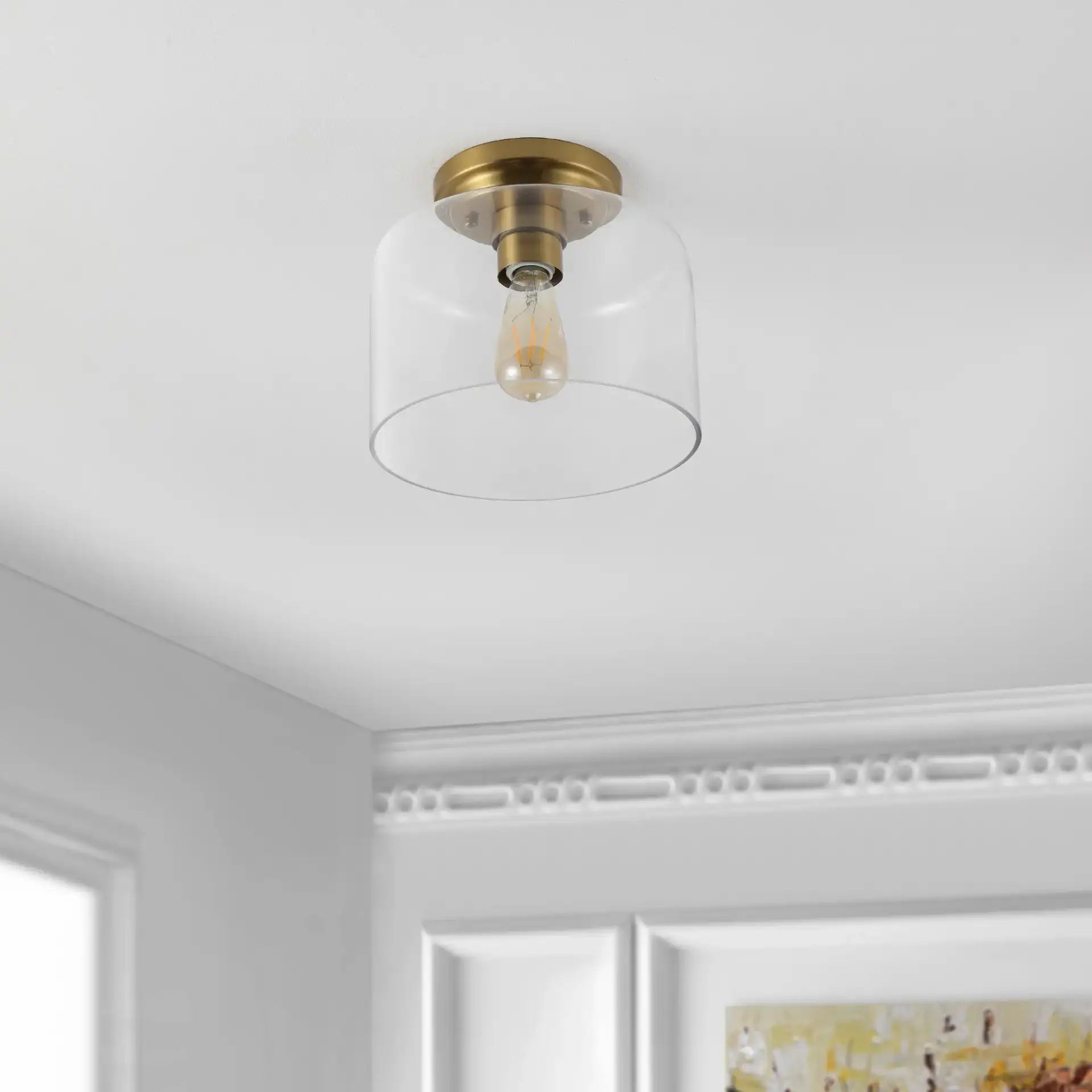 Rianne Flush Mount in Black in a styled room