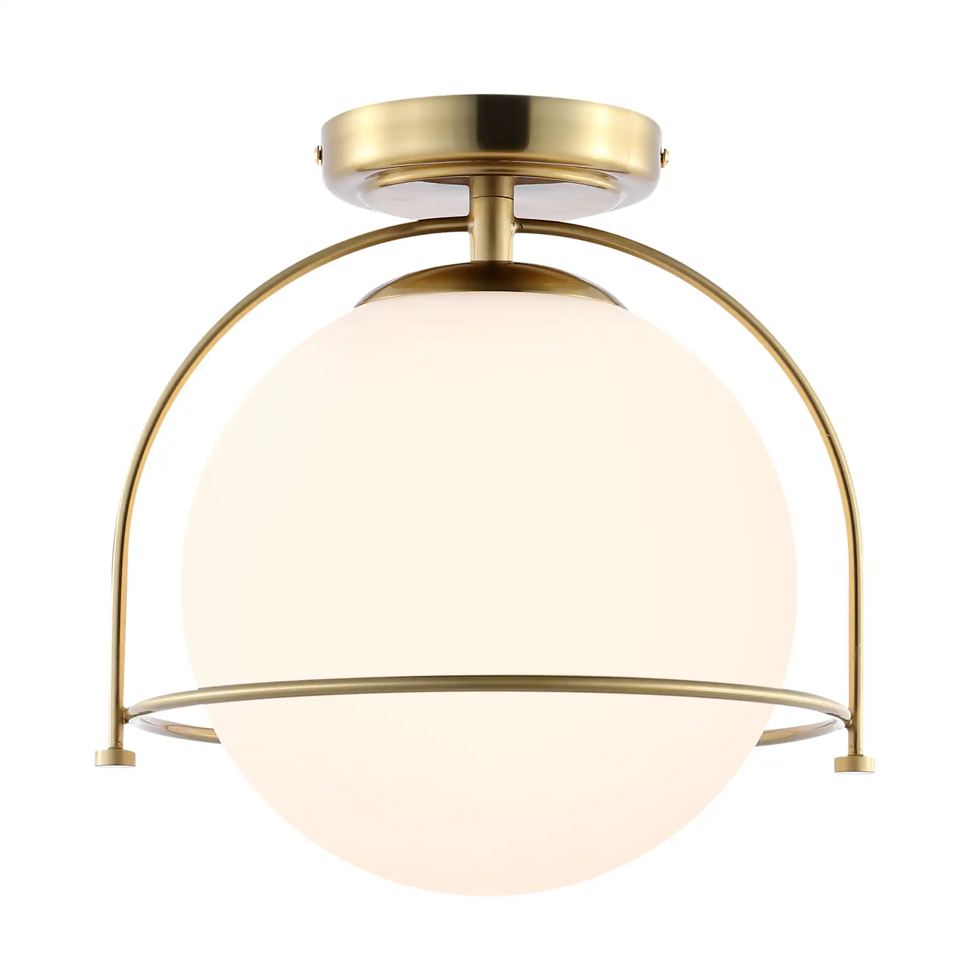Valise Flush Mount in Gold / White
