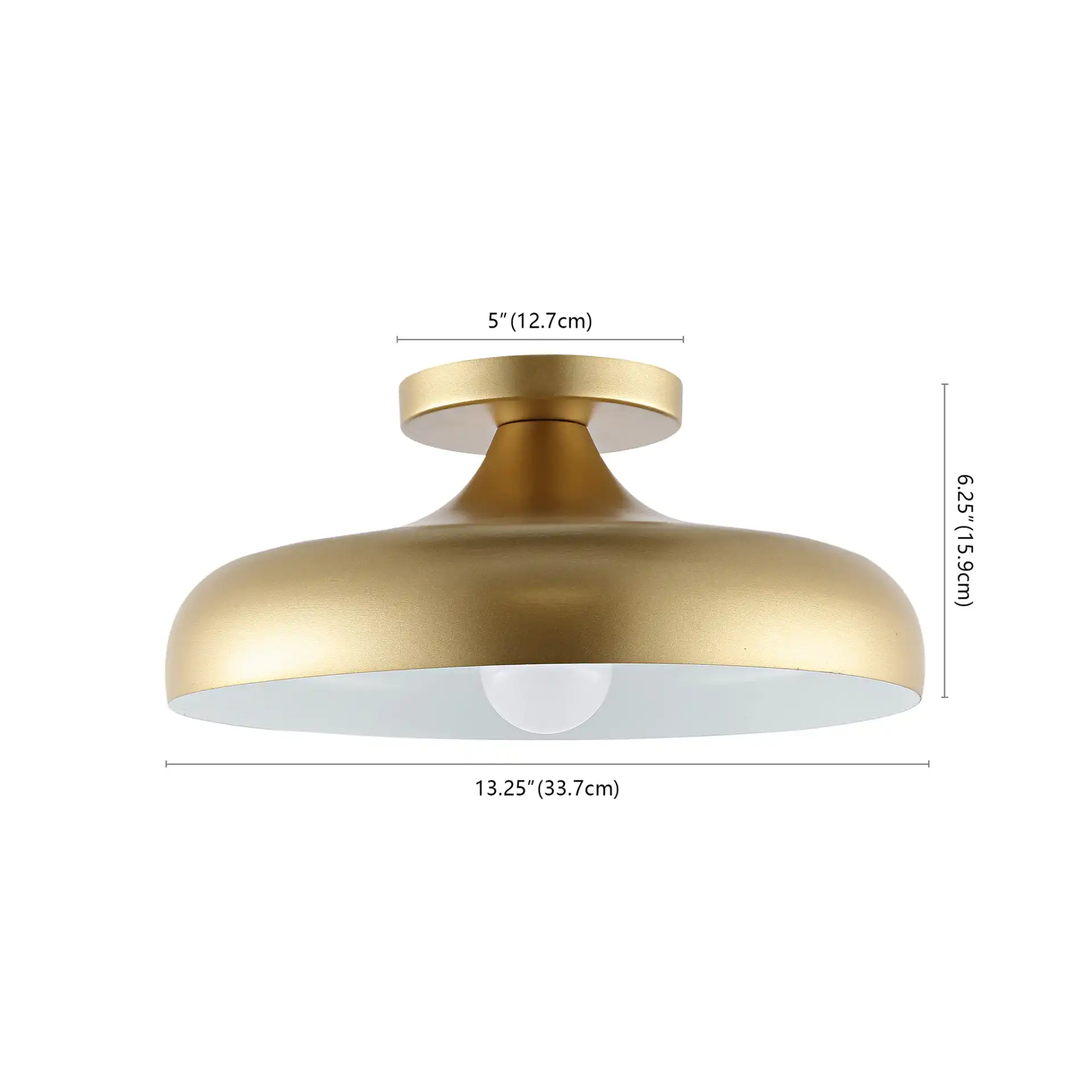 Willet Flush Mount in Gold, detail view