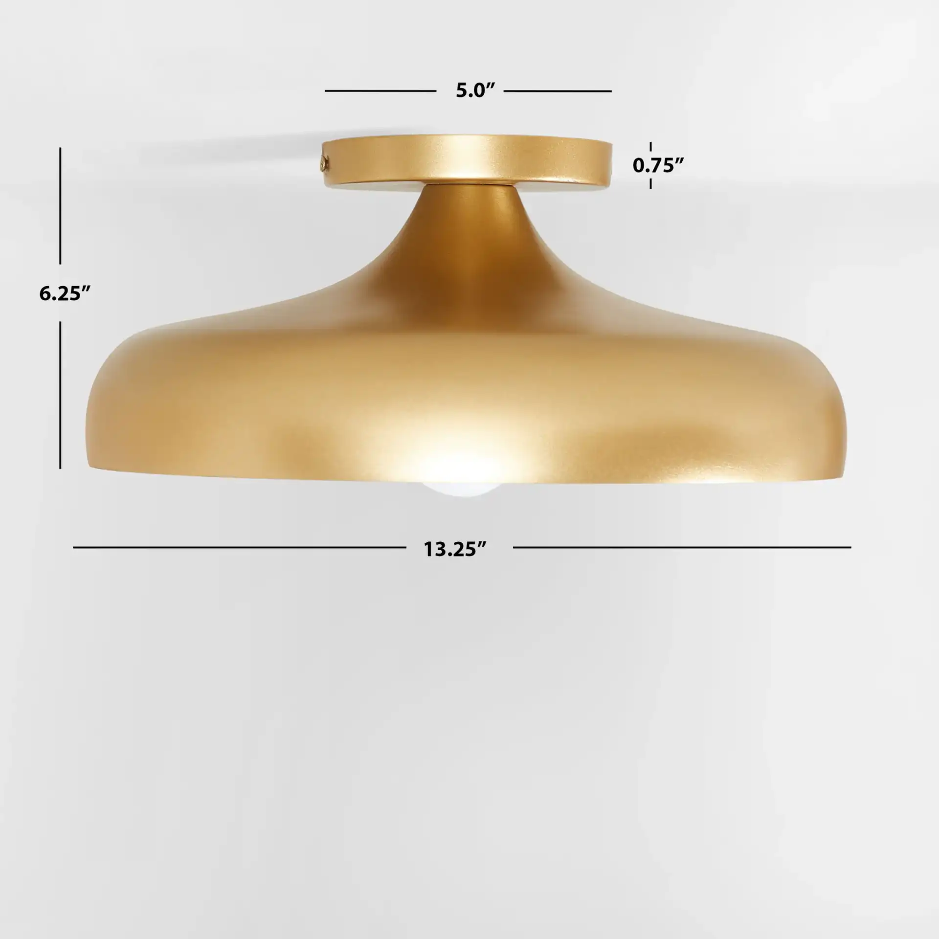 Willet Flush Mount in Gold, detail view