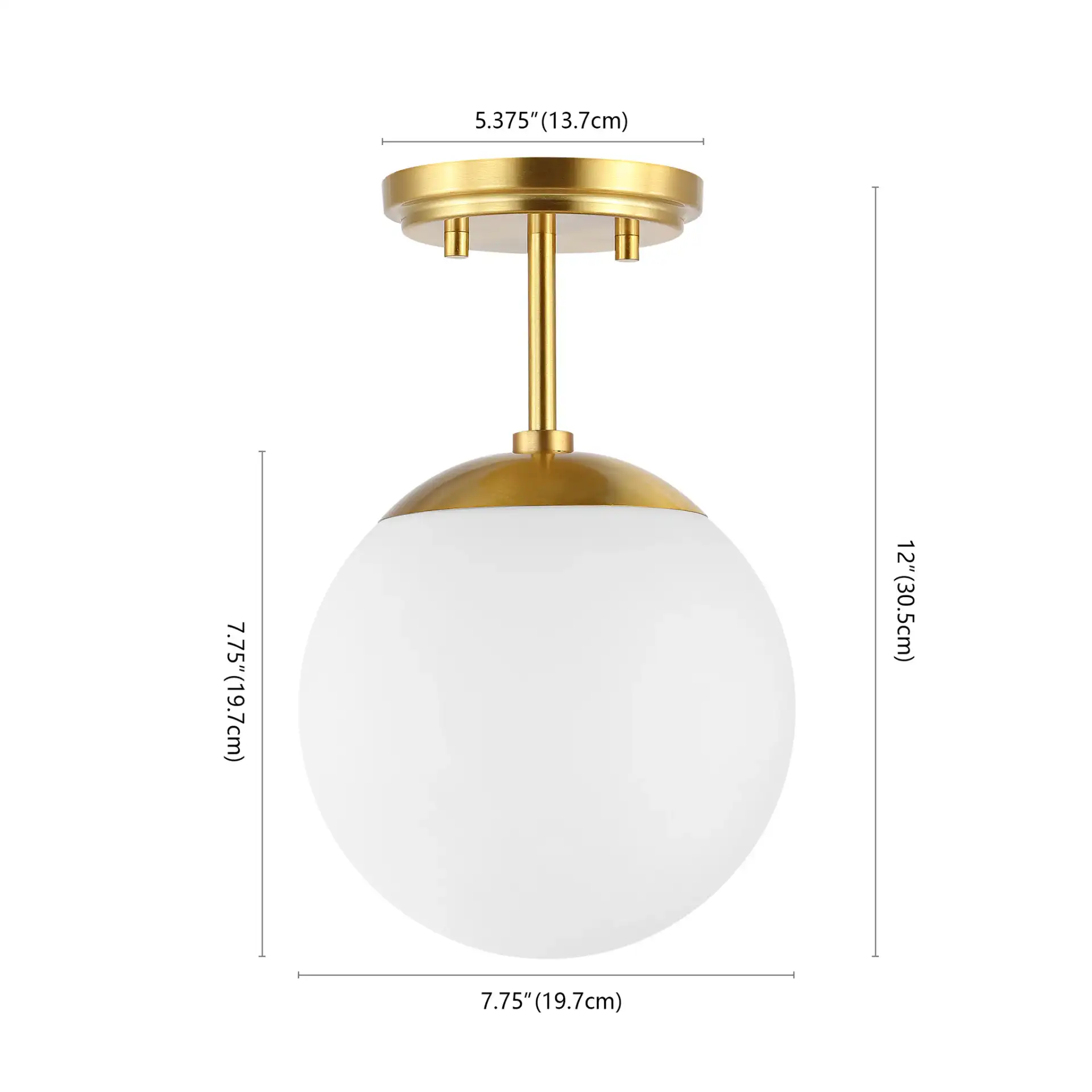 Catori Flush Mount in Brass, detail view