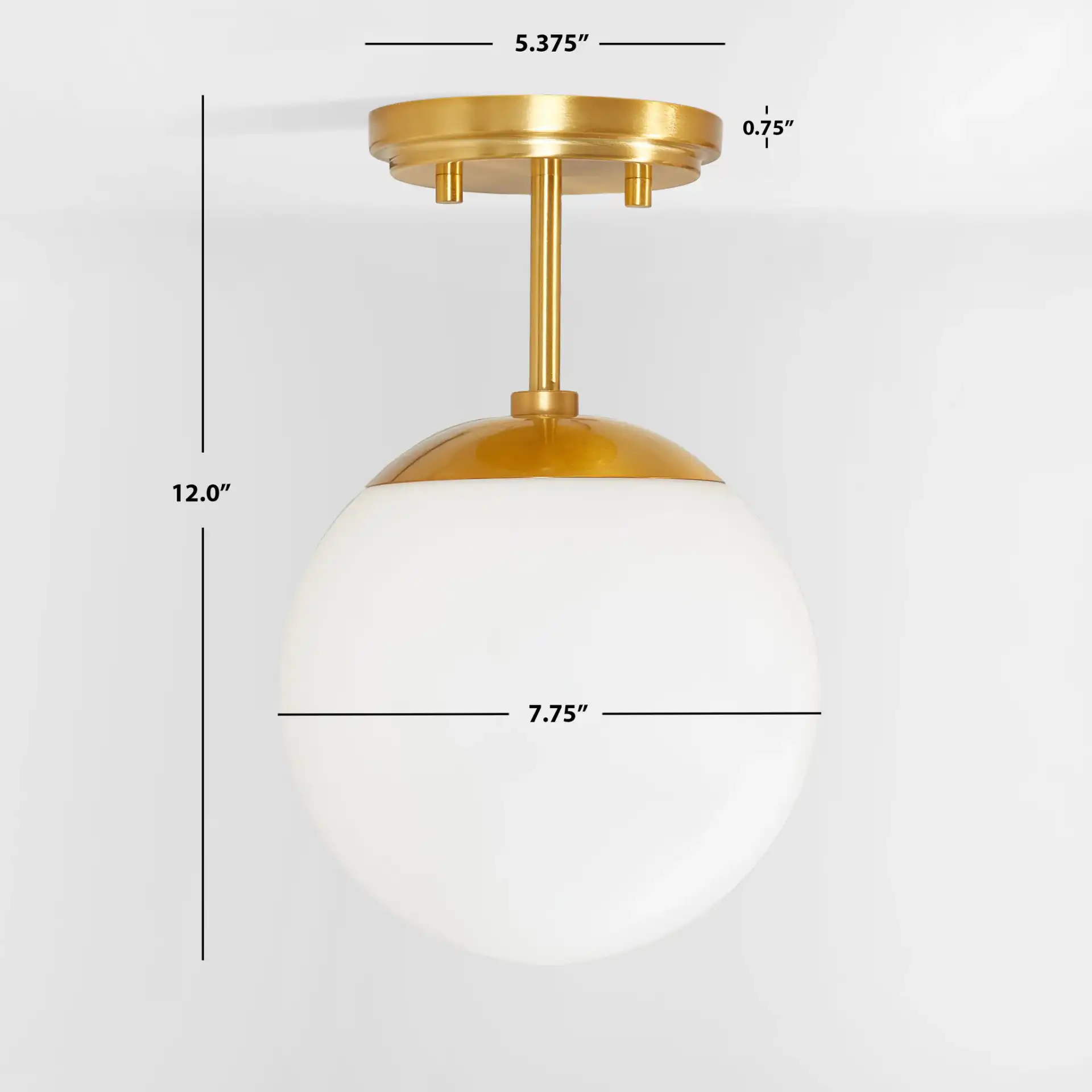 Catori Flush Mount in Brass, detail view