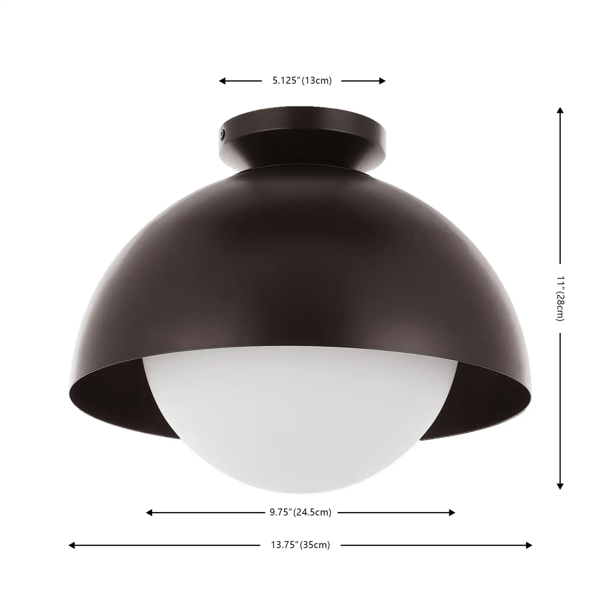 Syluna Flush Mount in Oil Rub Bronze / White, detail view