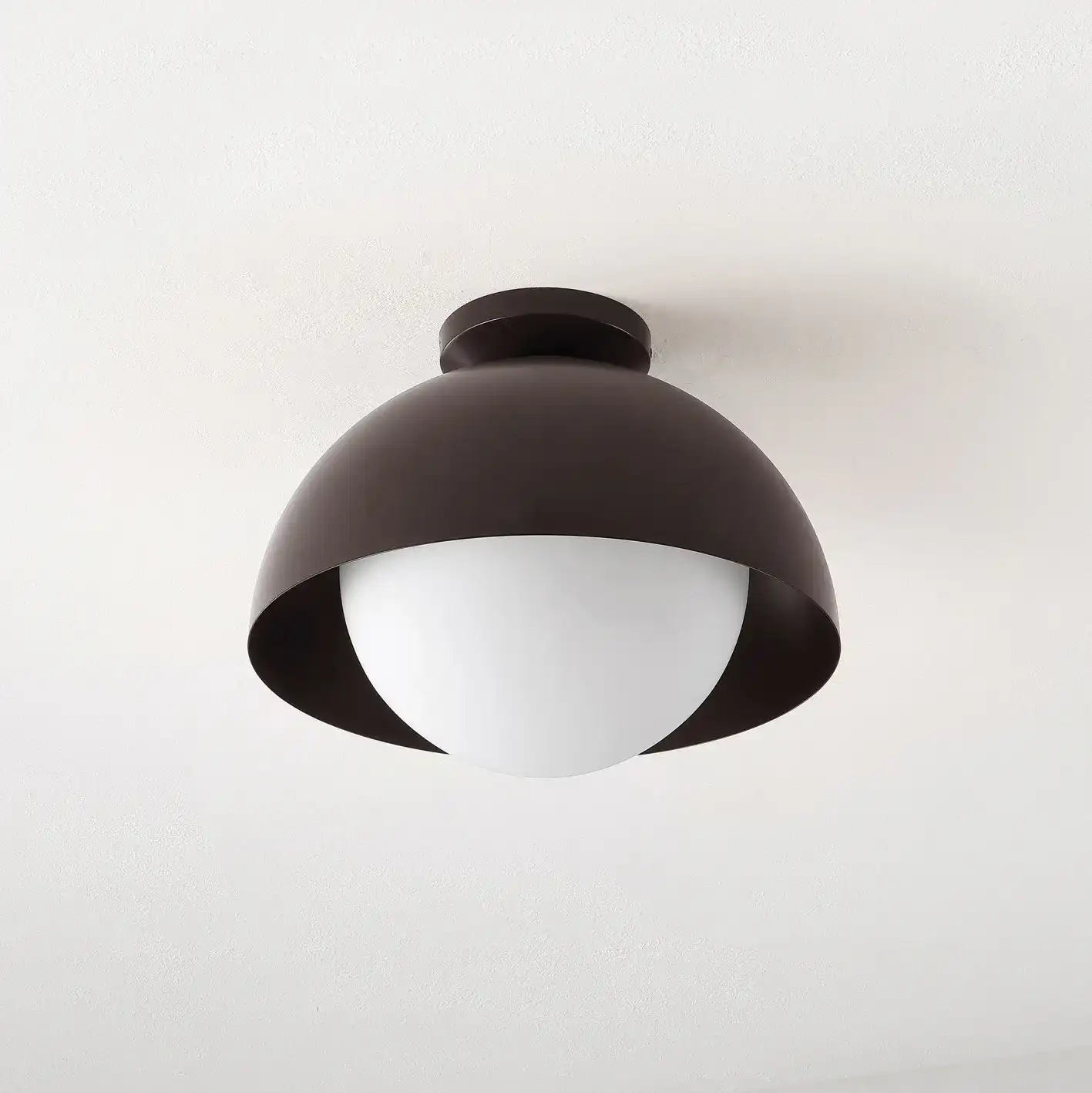 Syluna Flush Mount in Oil Rub Bronze / White, detail view