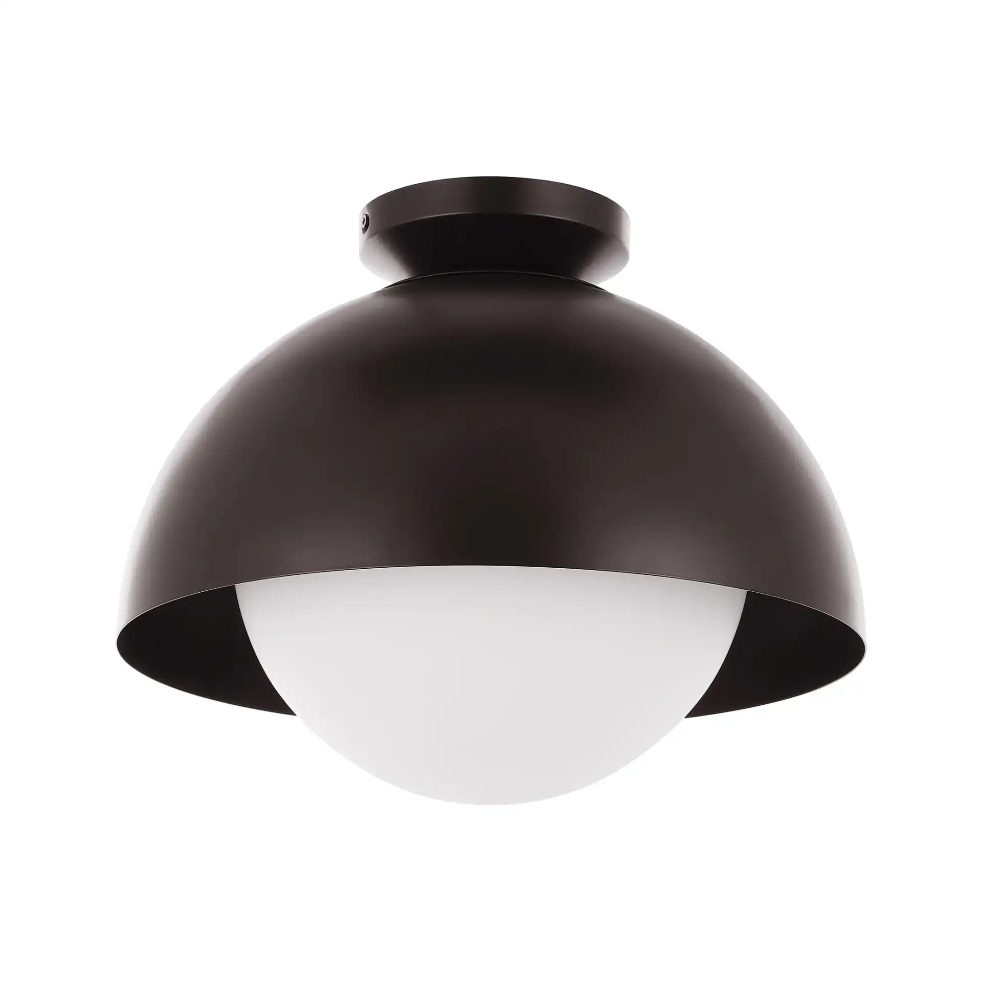 Syluna Flush Mount in Oil Rub Bronze / White, detail view