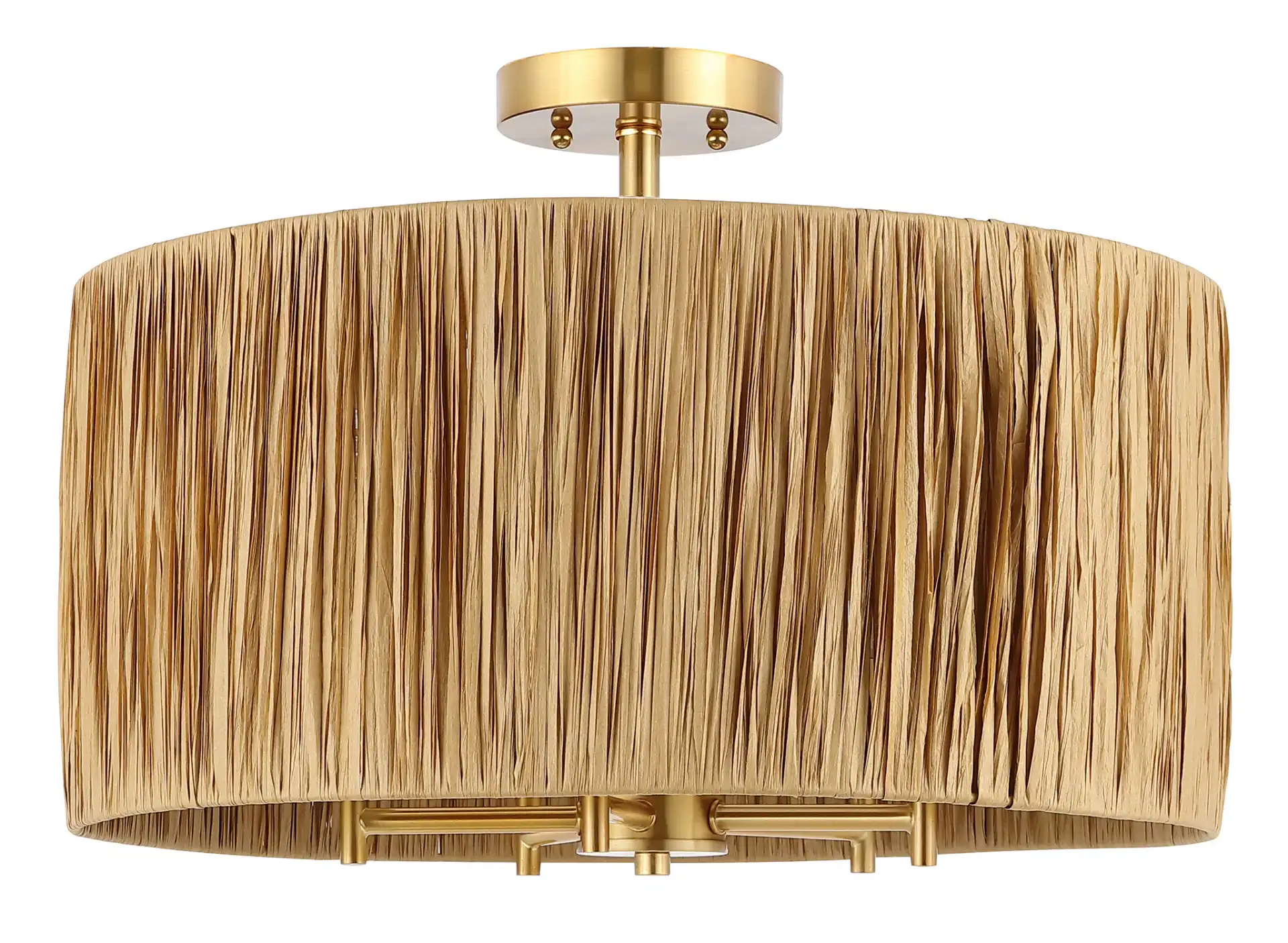 Selah Five-Light Flush Mount in Natural / Gold, detail view