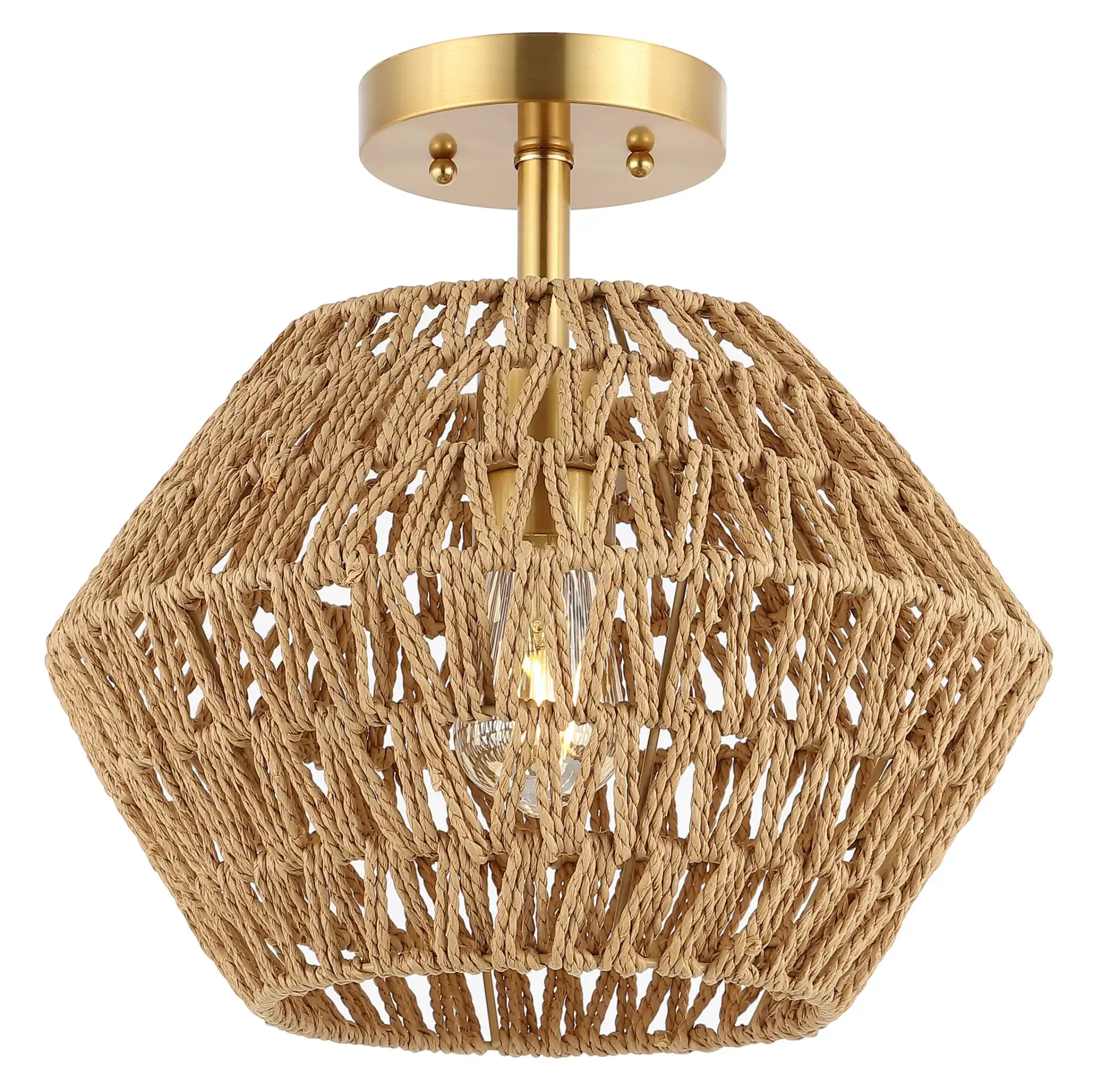 Raja Flush Mount in Natural / Gold