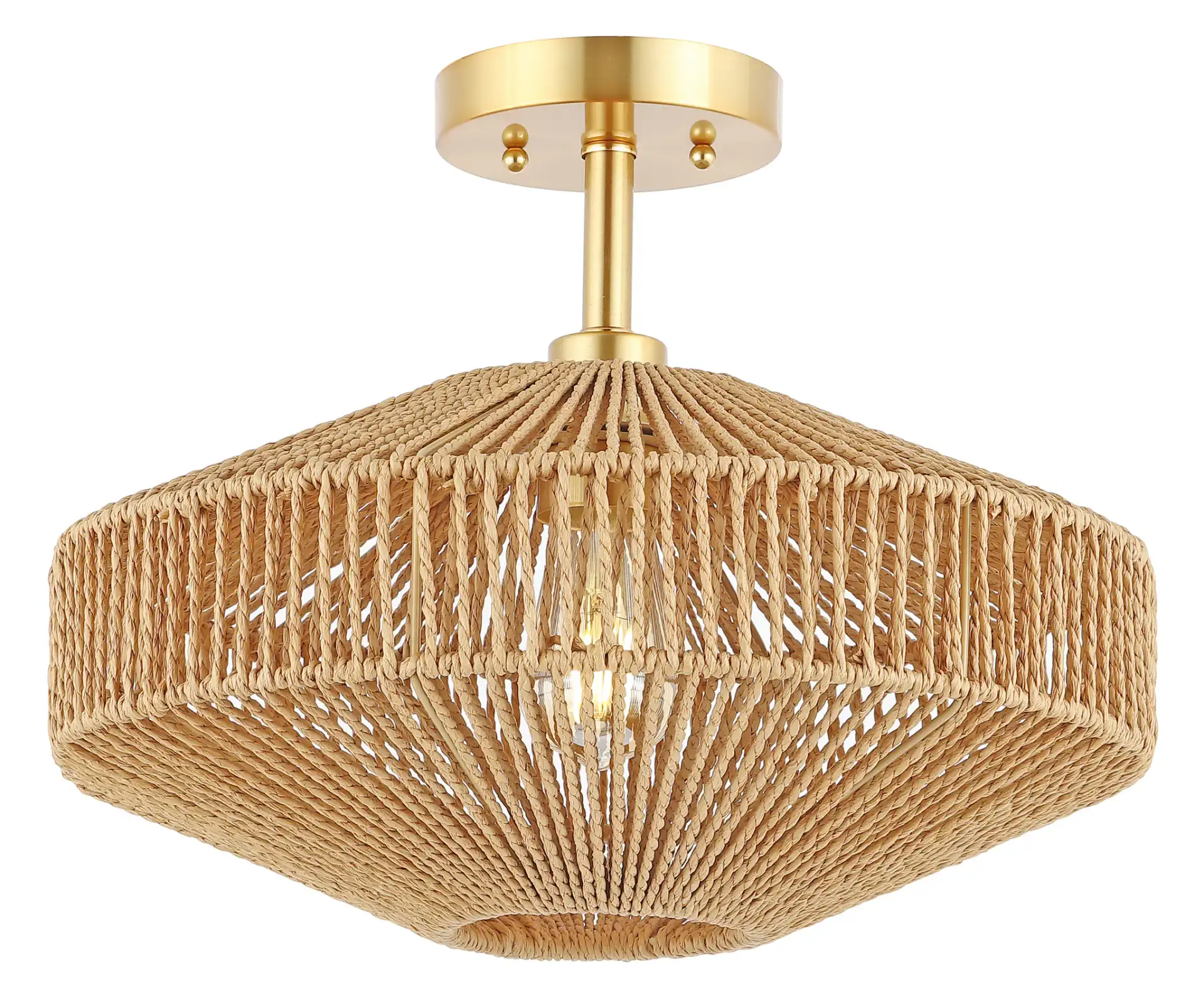 Janora Flush Mount in Natural / Gold