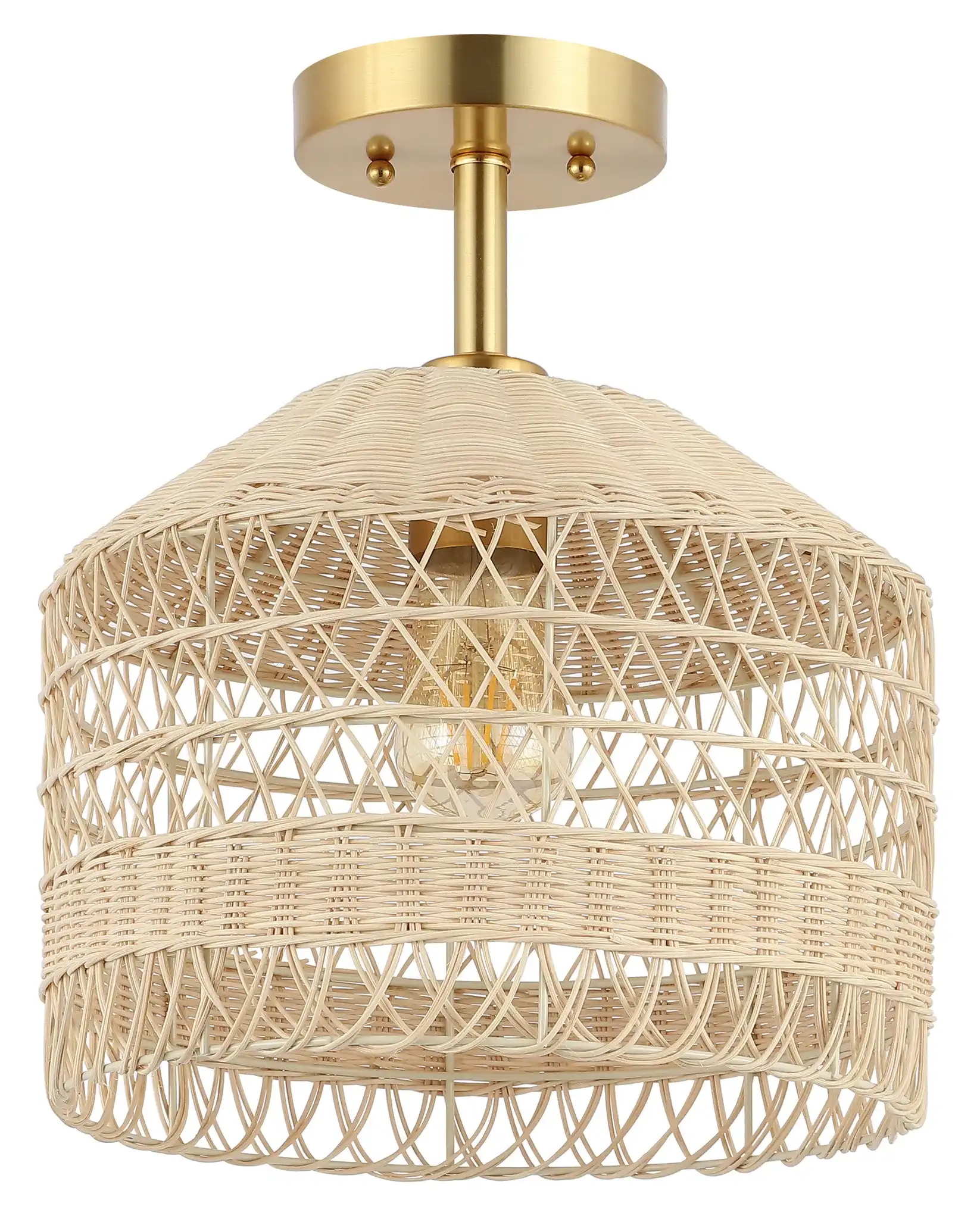 Noyuna Flush Mount in Light Natural / Gold, detail view