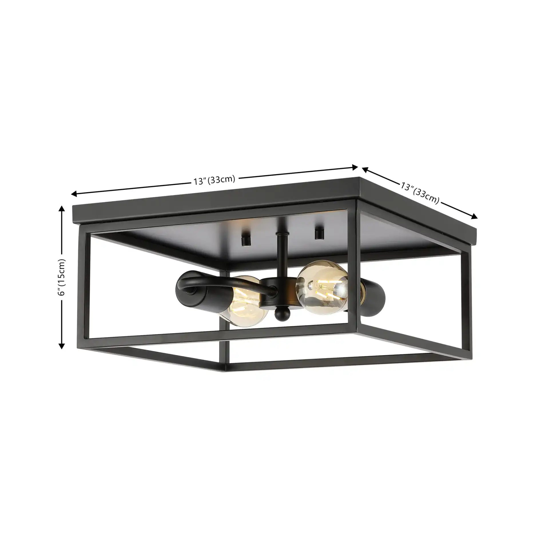 Dunne Flush Mount in Black, detail view