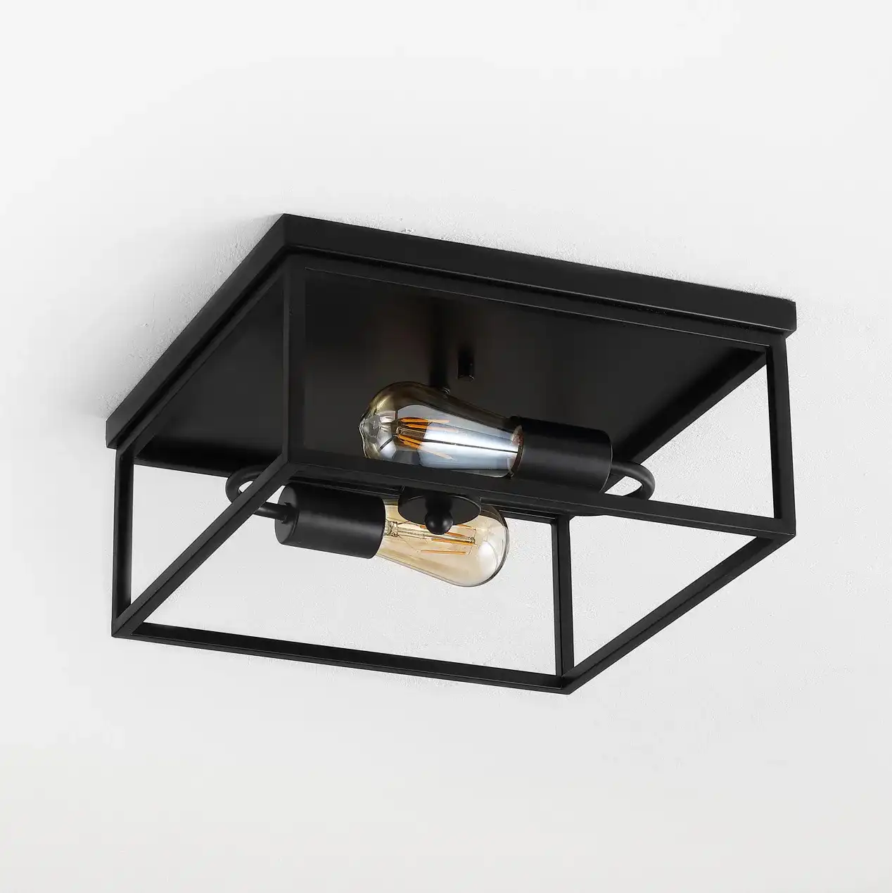 Dunne Flush Mount in Black, detail view