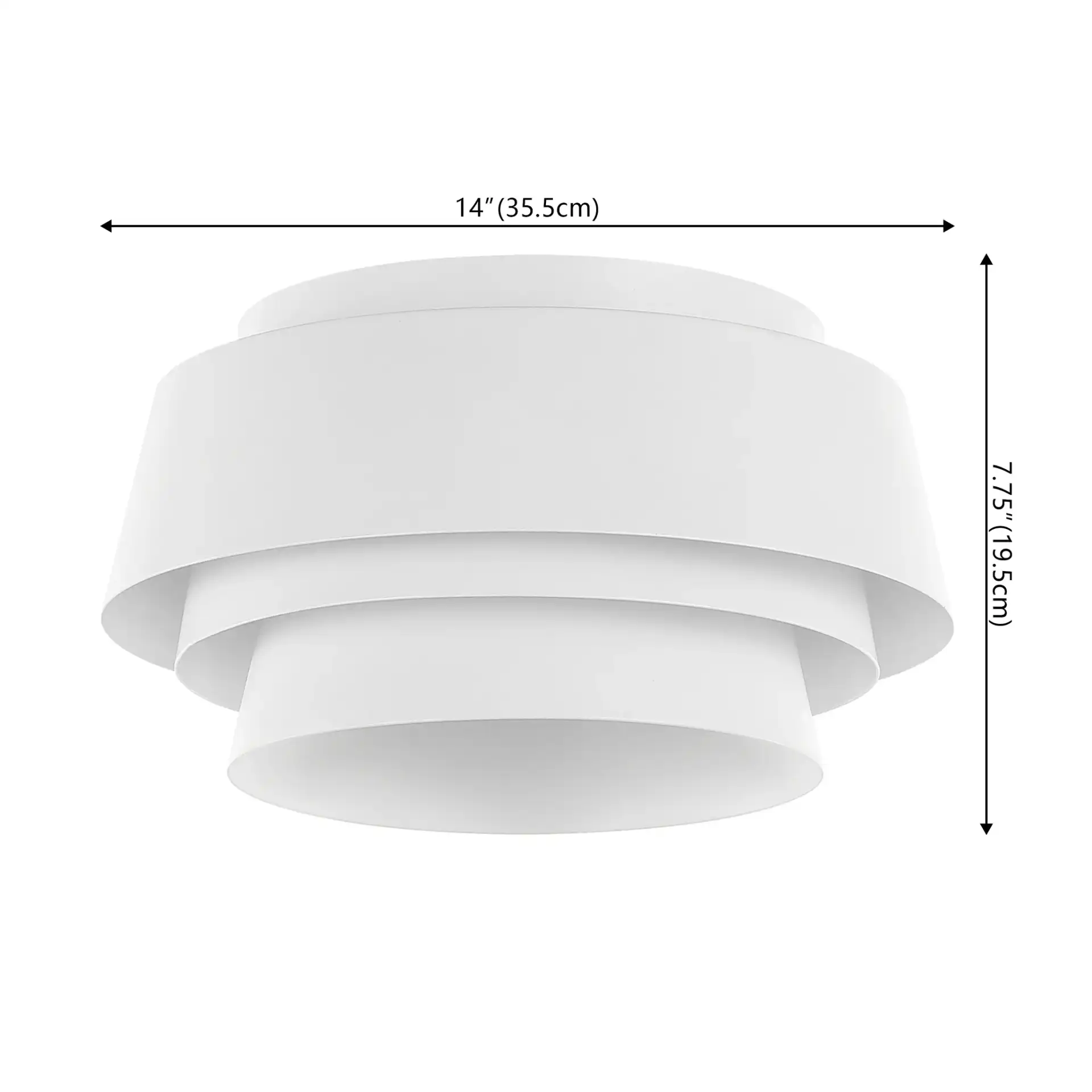 Soraya Three-Light Flush Mount in White, detail view