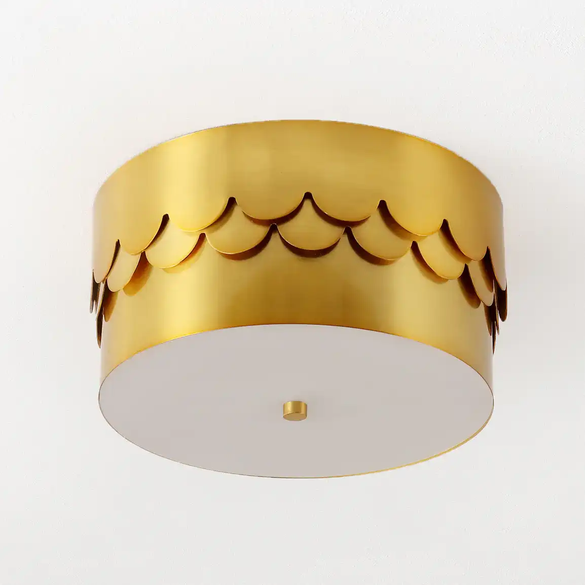 Jimena Three-Light Flush Mount in Brass, detail view