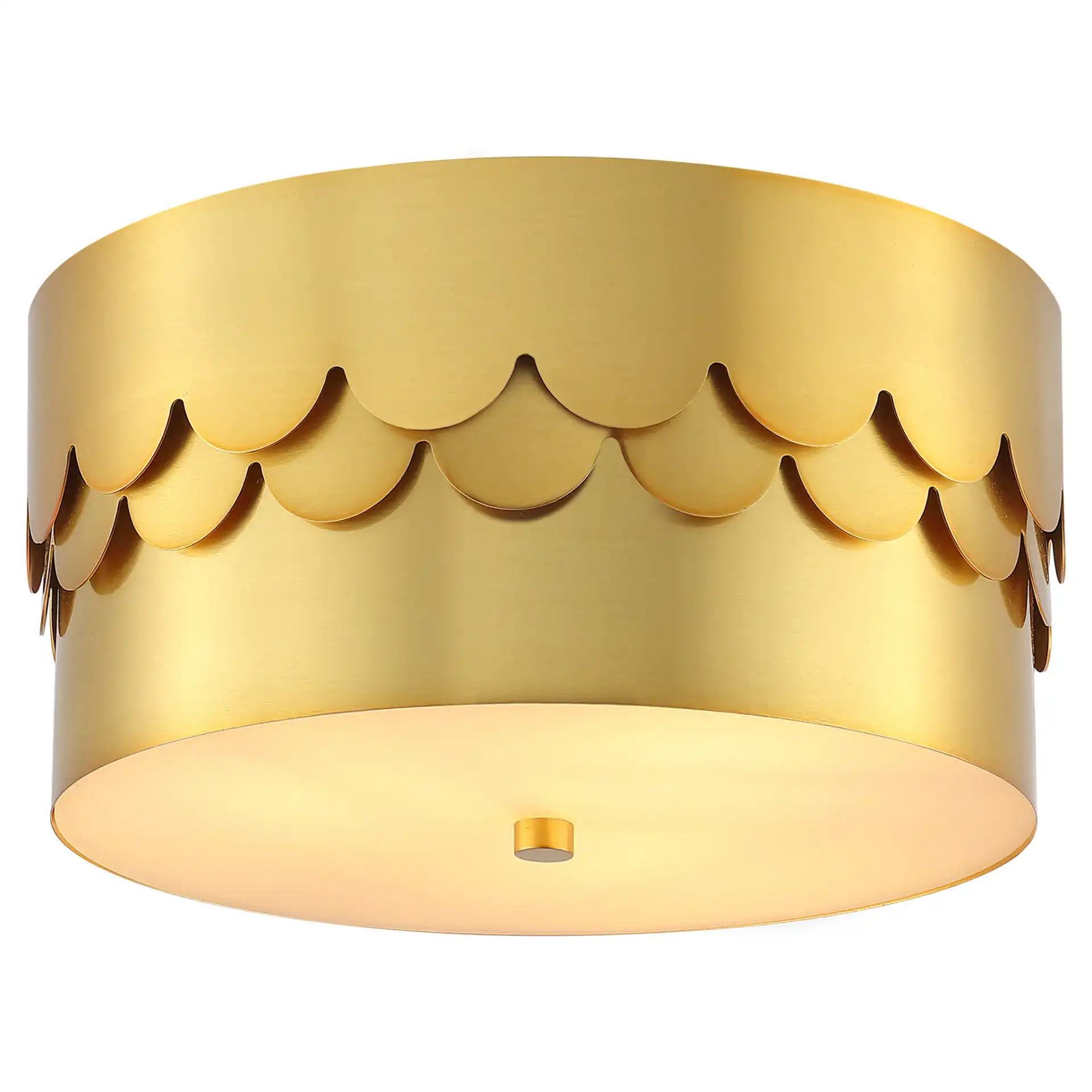 Jimena Three-Light Flush Mount in Brass