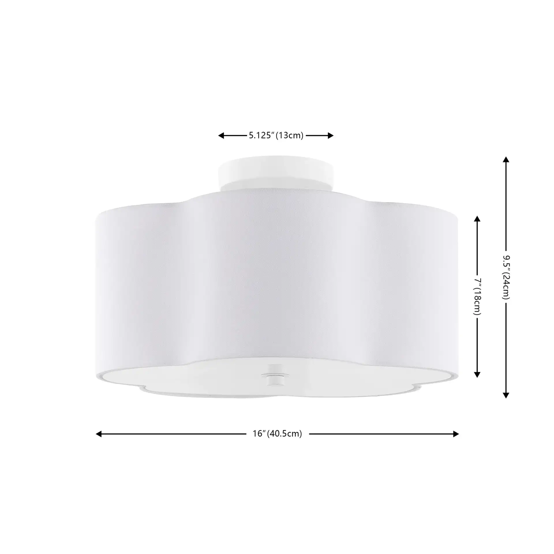 Joeluna Flush Mount in White, detail view