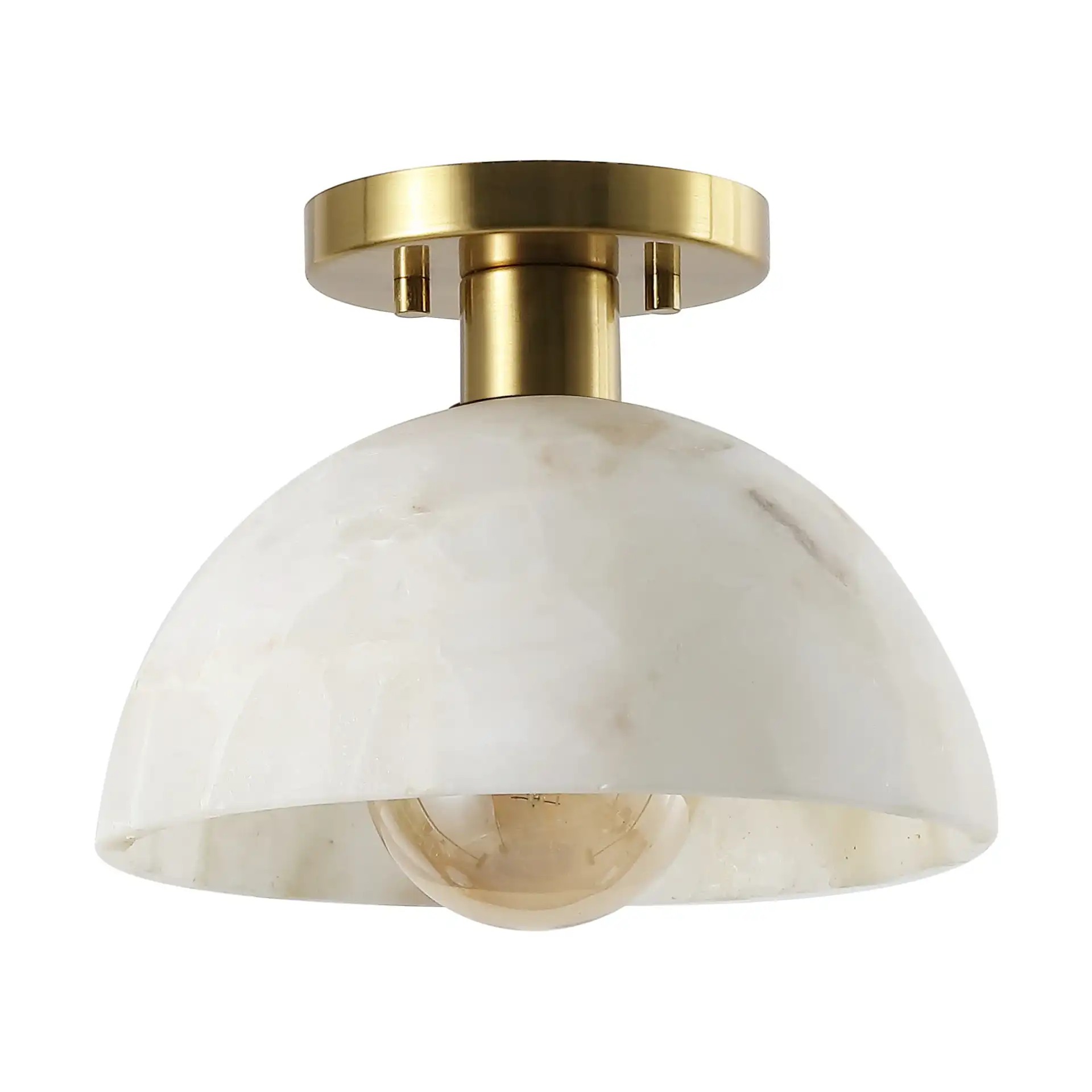 Arue Flush Mount in White / Brass, detail view