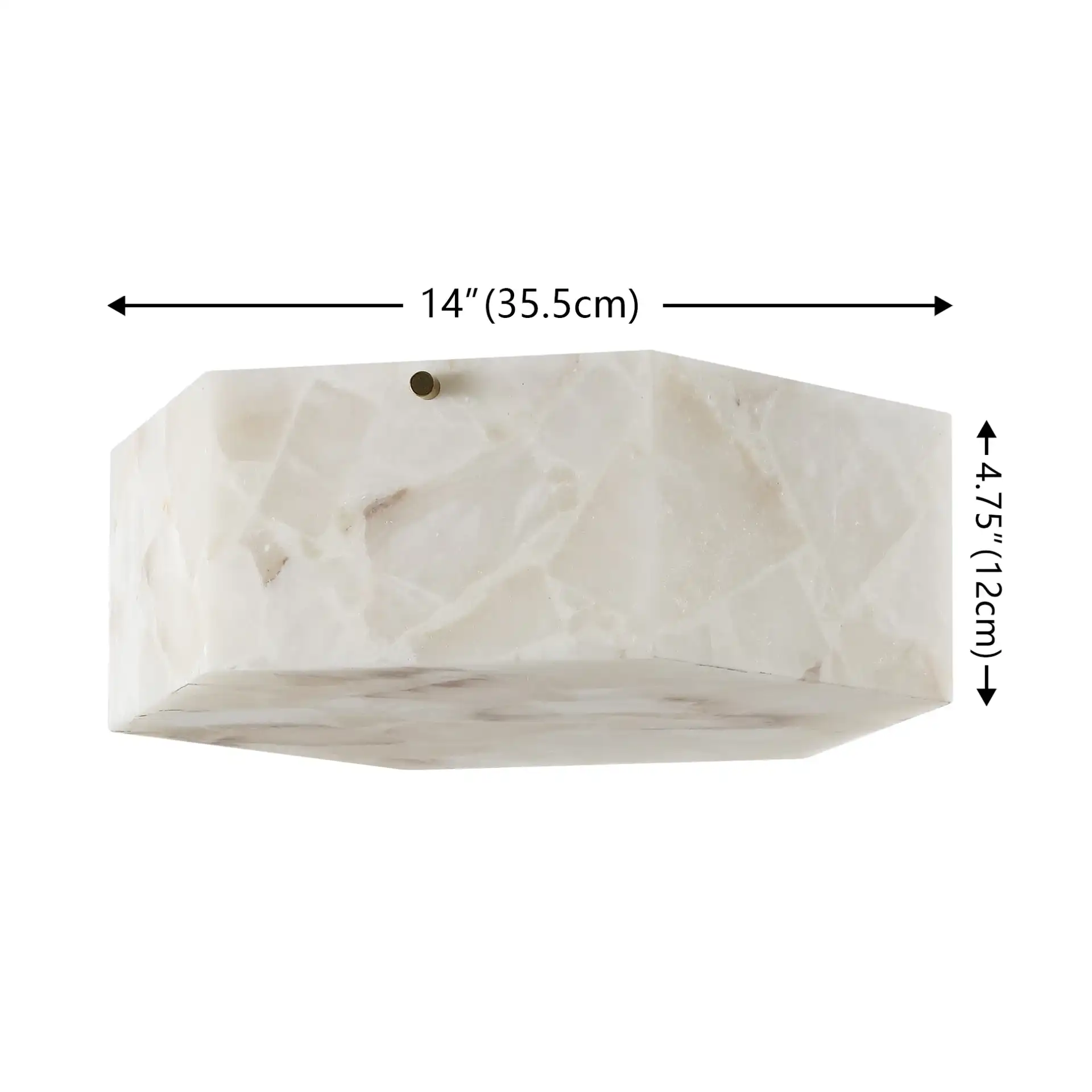 Iana Two-Light Flush Mount in White / Brass, detail view