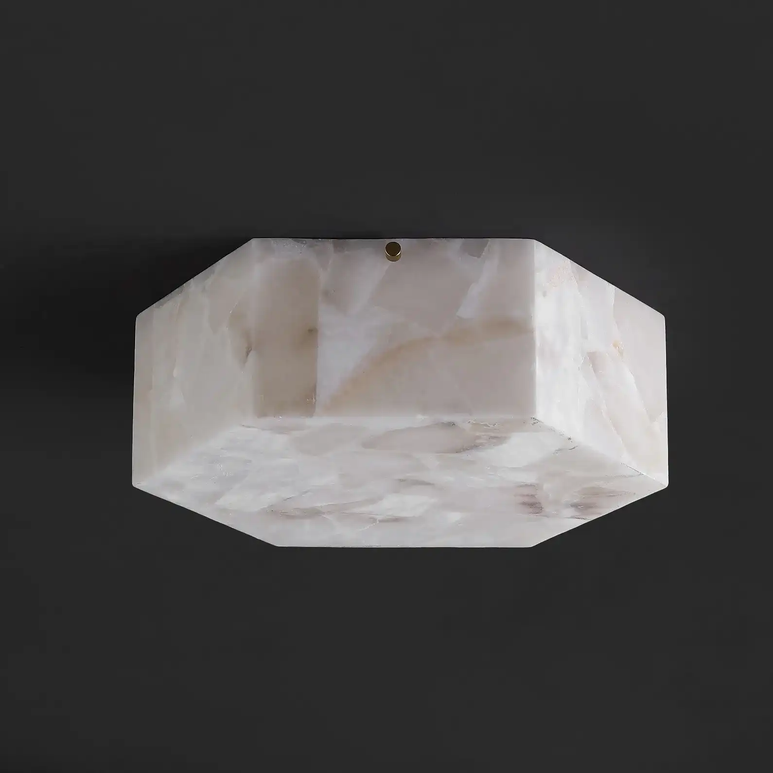 Iana Two-Light Flush Mount in White / Brass, detail view