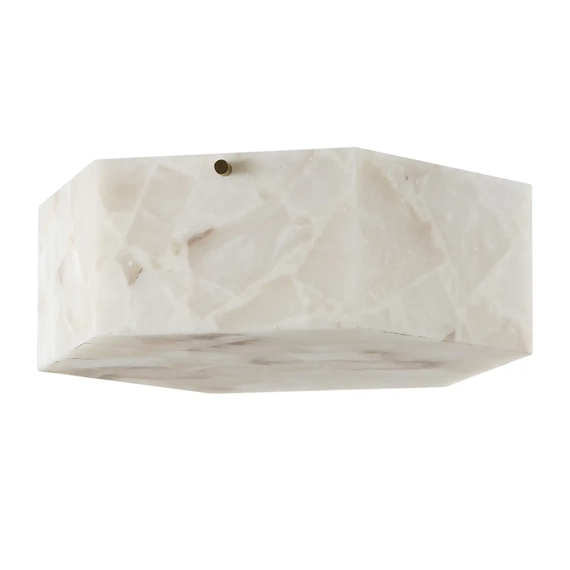 Iana Two-Light Flush Mount in White / Brass, detail view
