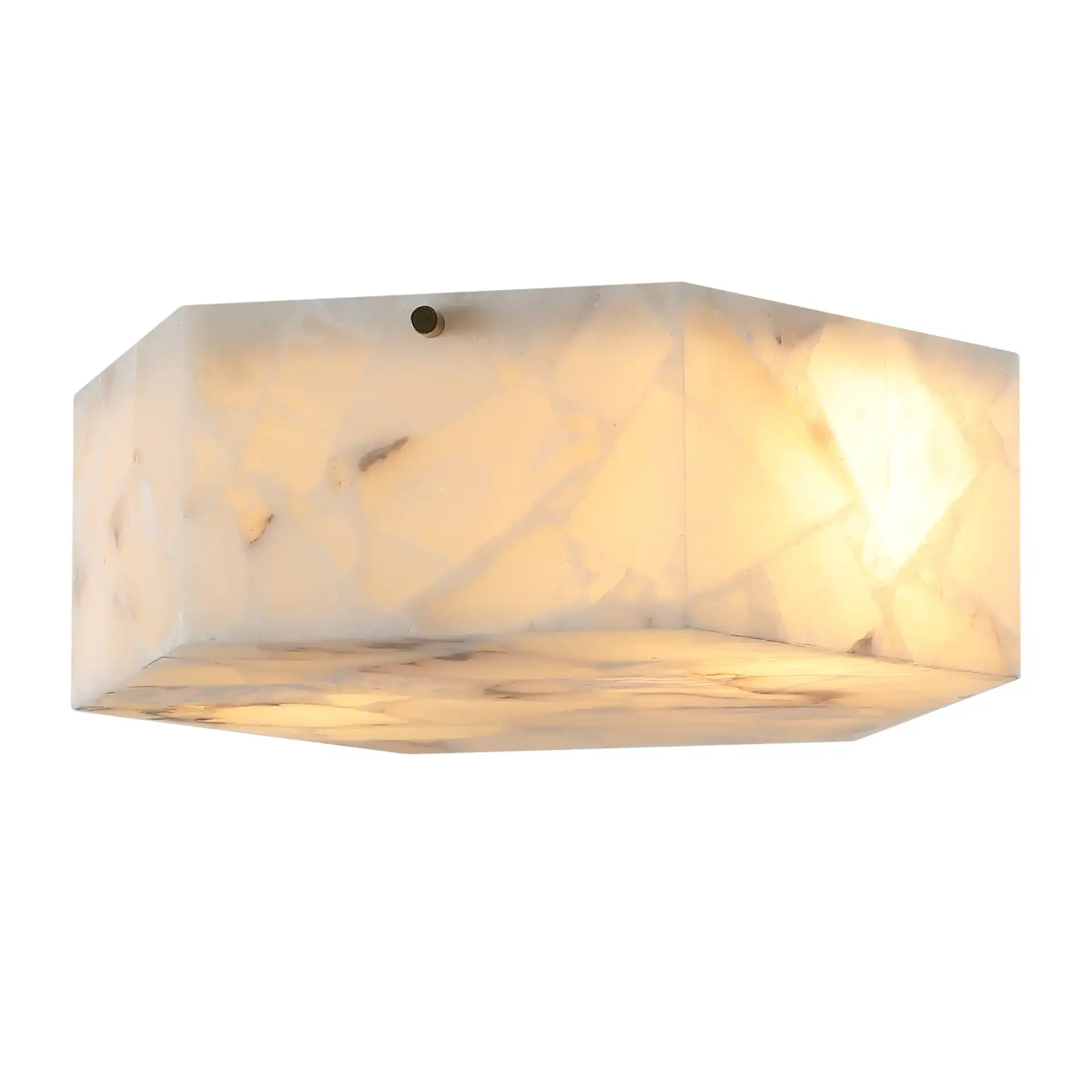 Iana Two-Light Flush Mount in White / Brass