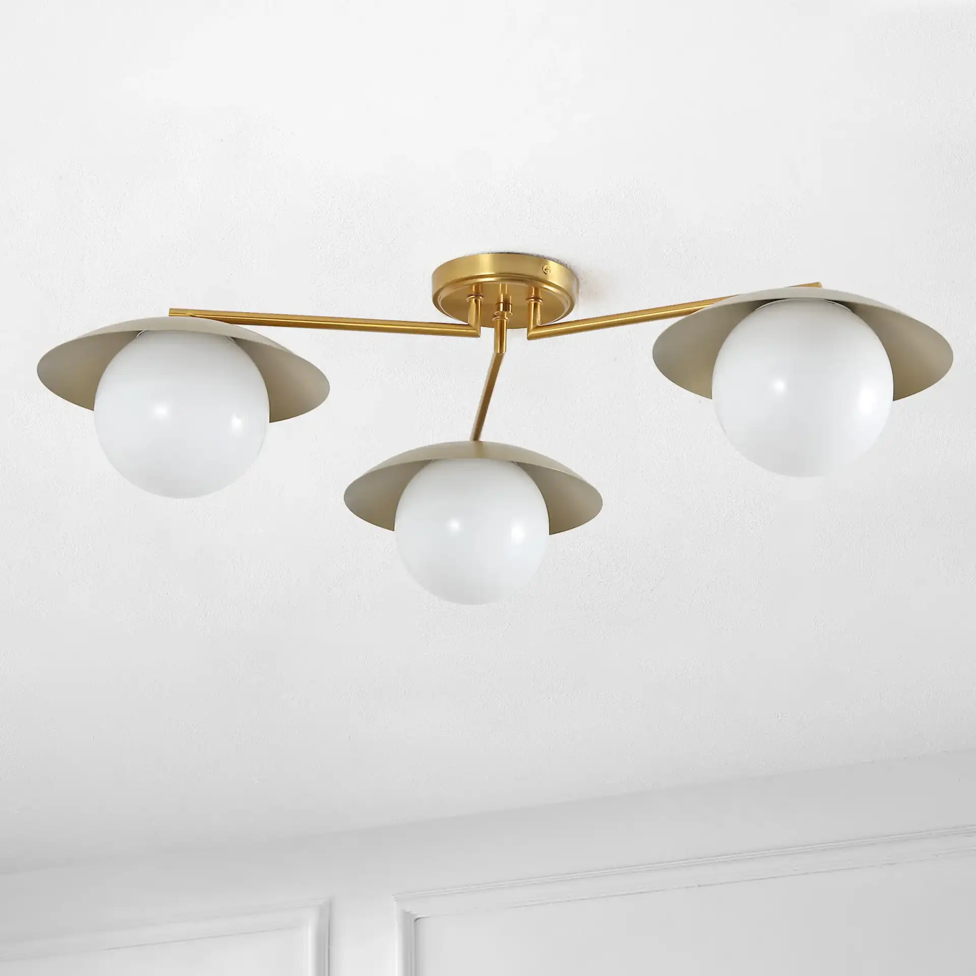 Kylo Flush Mount in Brass, detail view