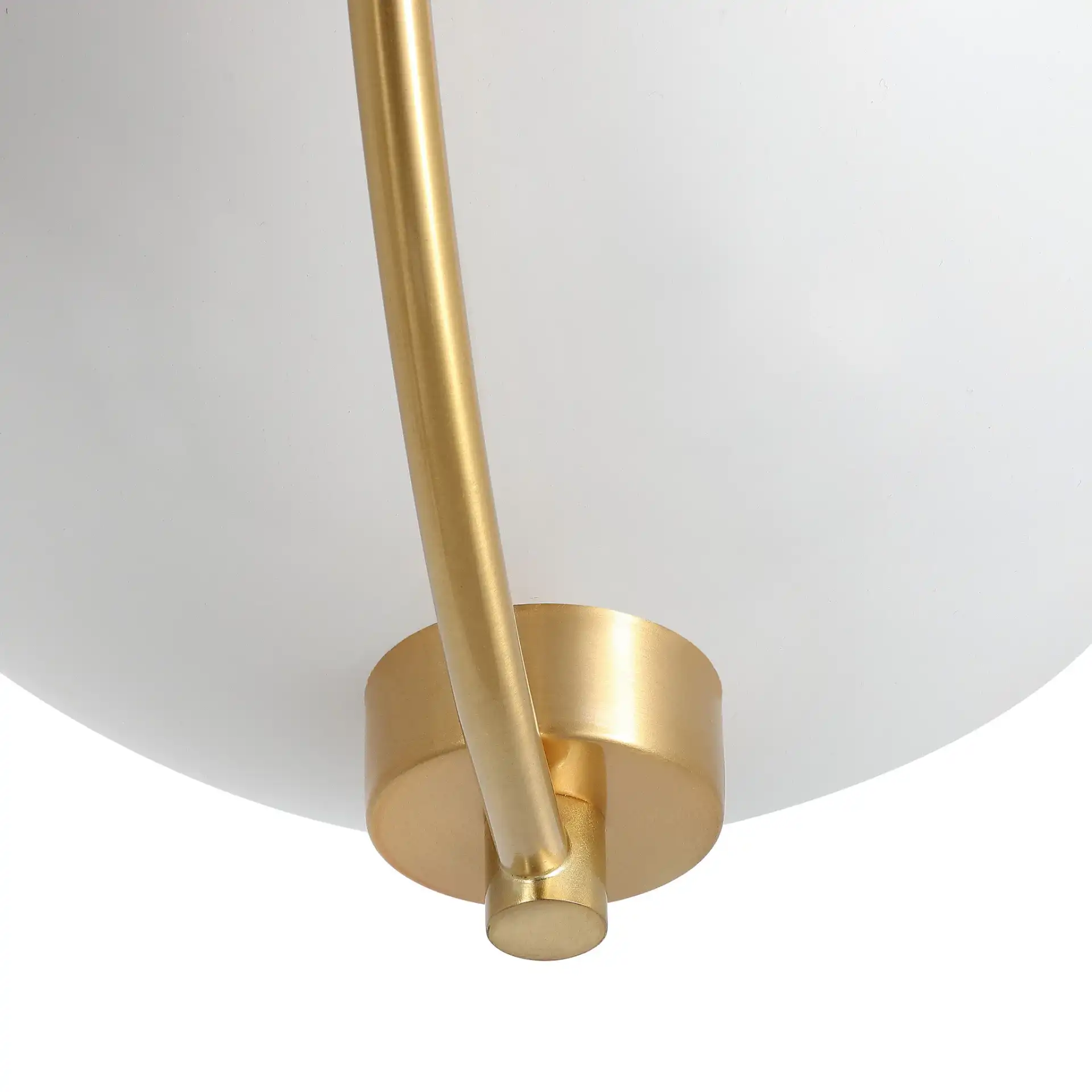 Haneefa 3 Light Metal Semi Flush Light in Brass Gold / White in a styled room