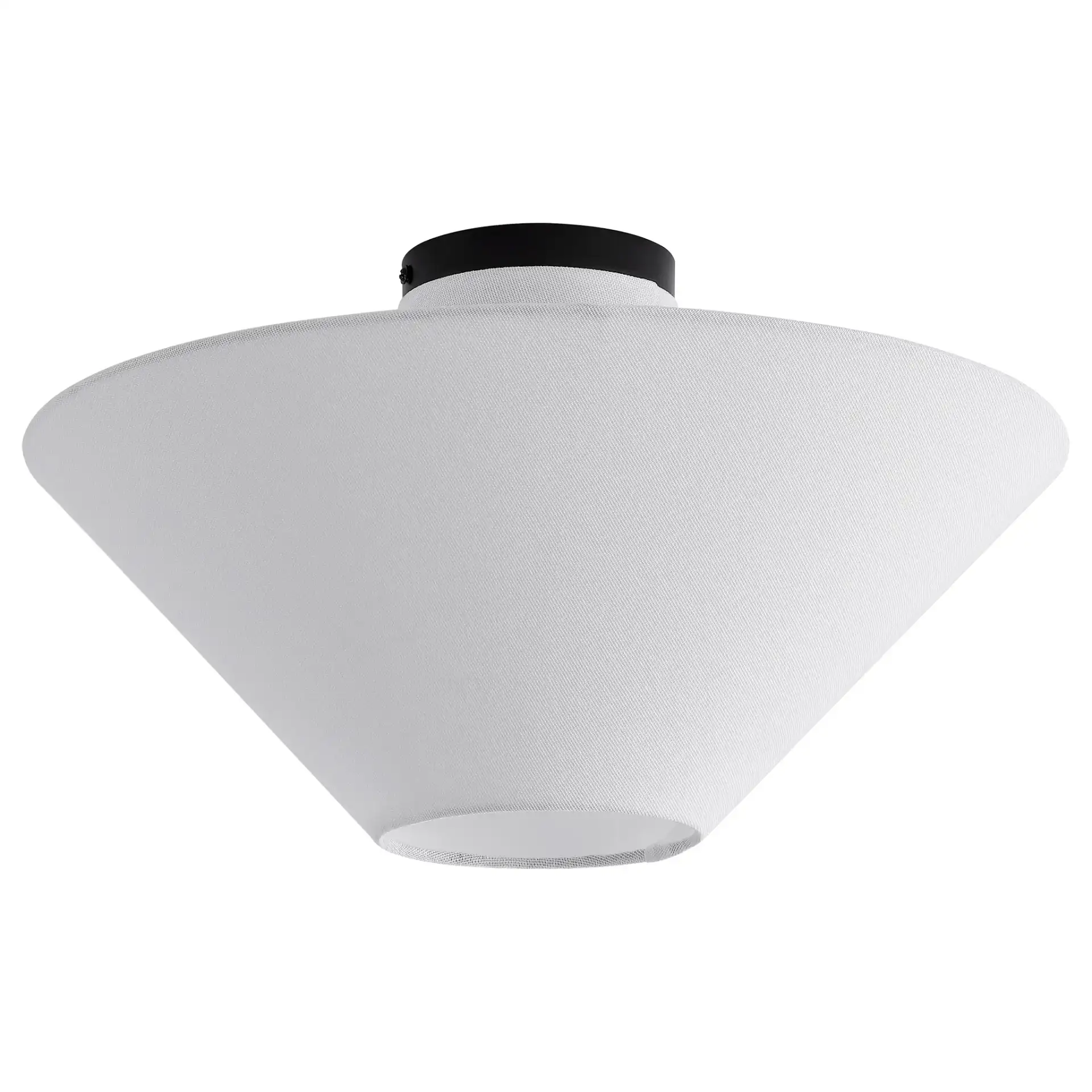 Oisten 18" Flush Mount Light in White / Black, detail view