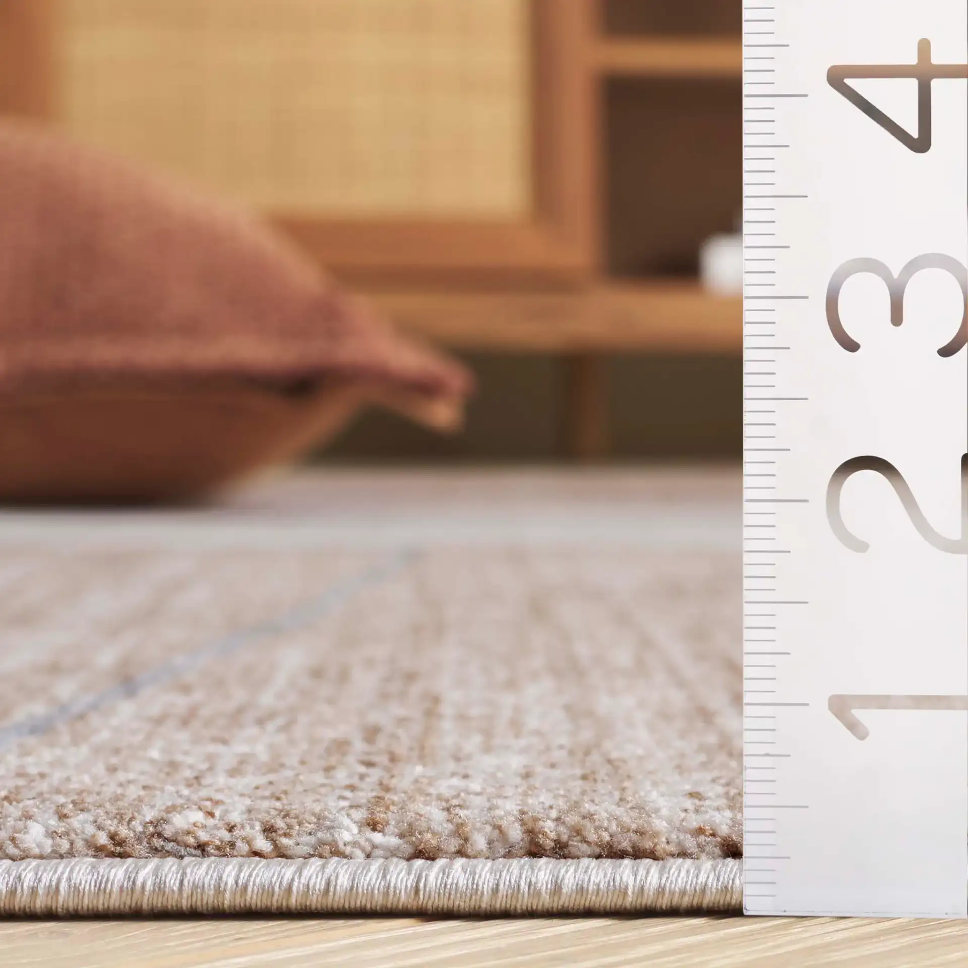 Forum Modern Abstract Rug in Ivory / Gray Brown in a styled room