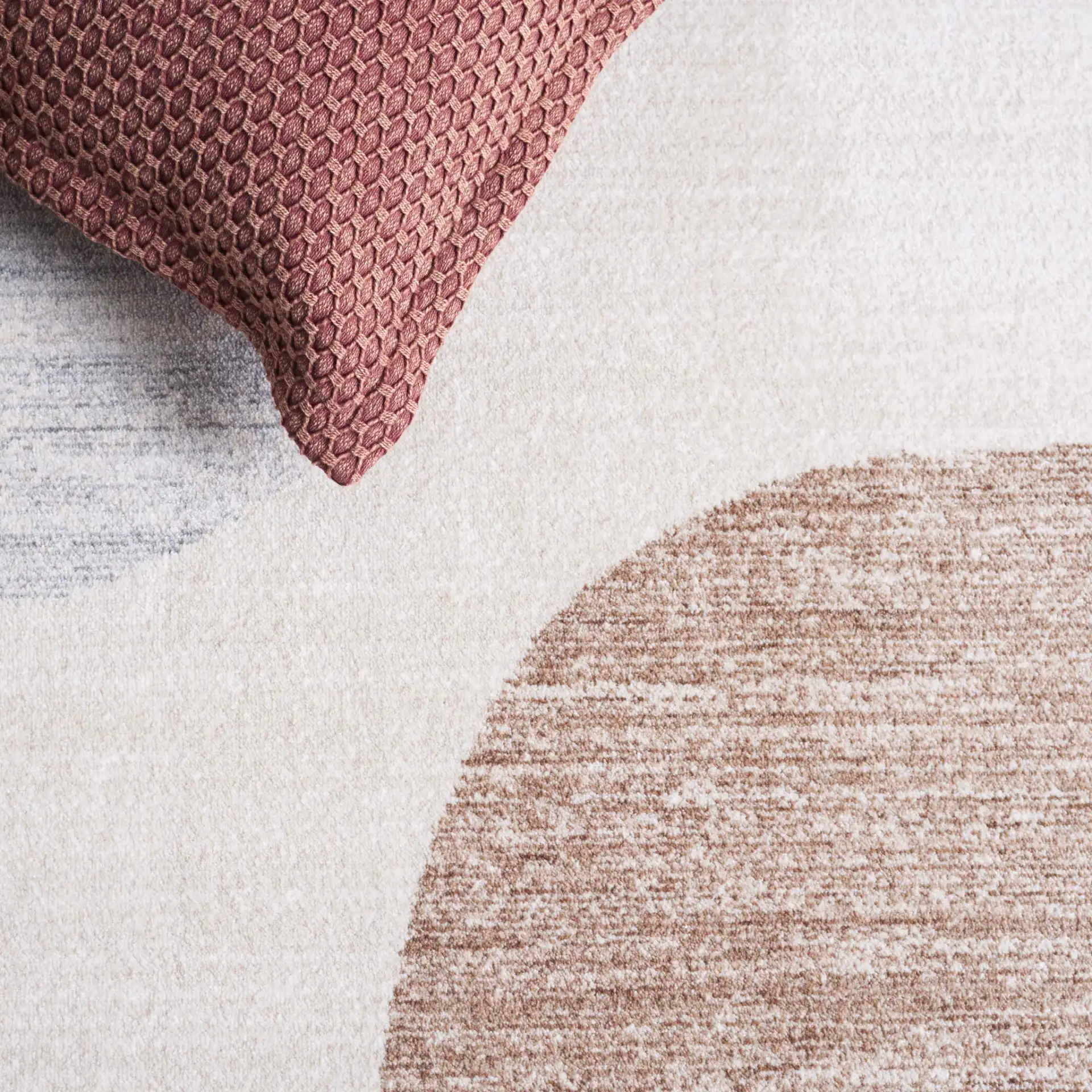 Forum Modern Abstract Rug in Ivory / Gray Brown in a styled room