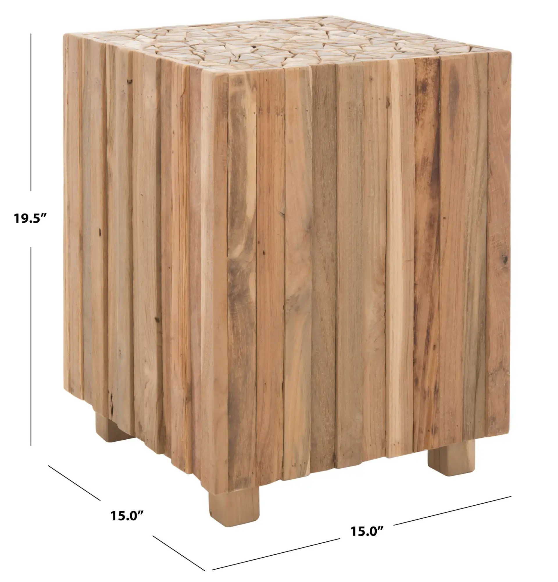 Richmond Square End Table in Medium Oak, detail view