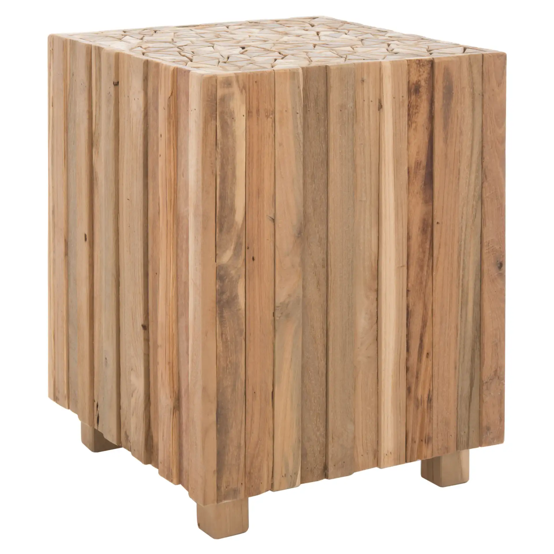 Richmond Square End Table in Medium Oak, detail view