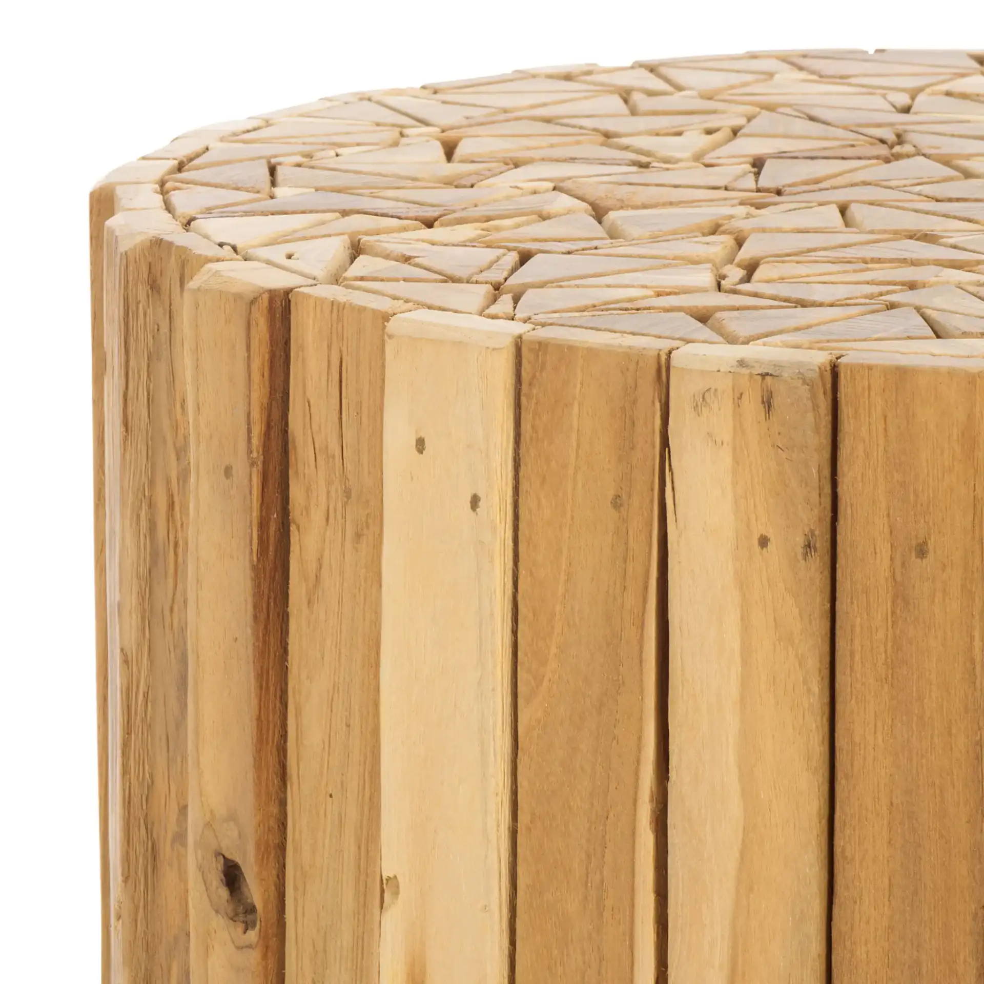 Richmond Round End Table in Medium Oak in a styled room