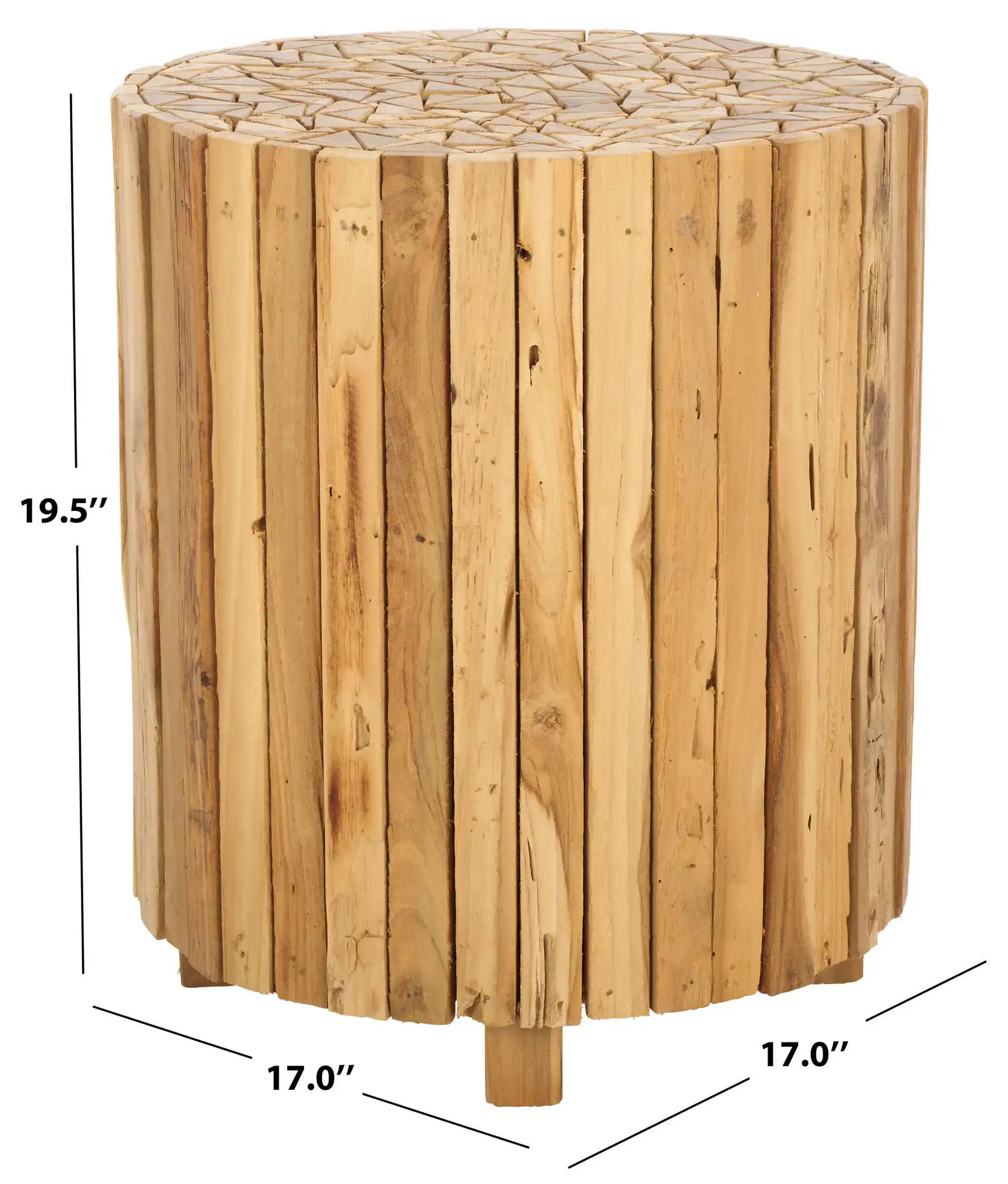 Richmond Round End Table in Medium Oak, detail view