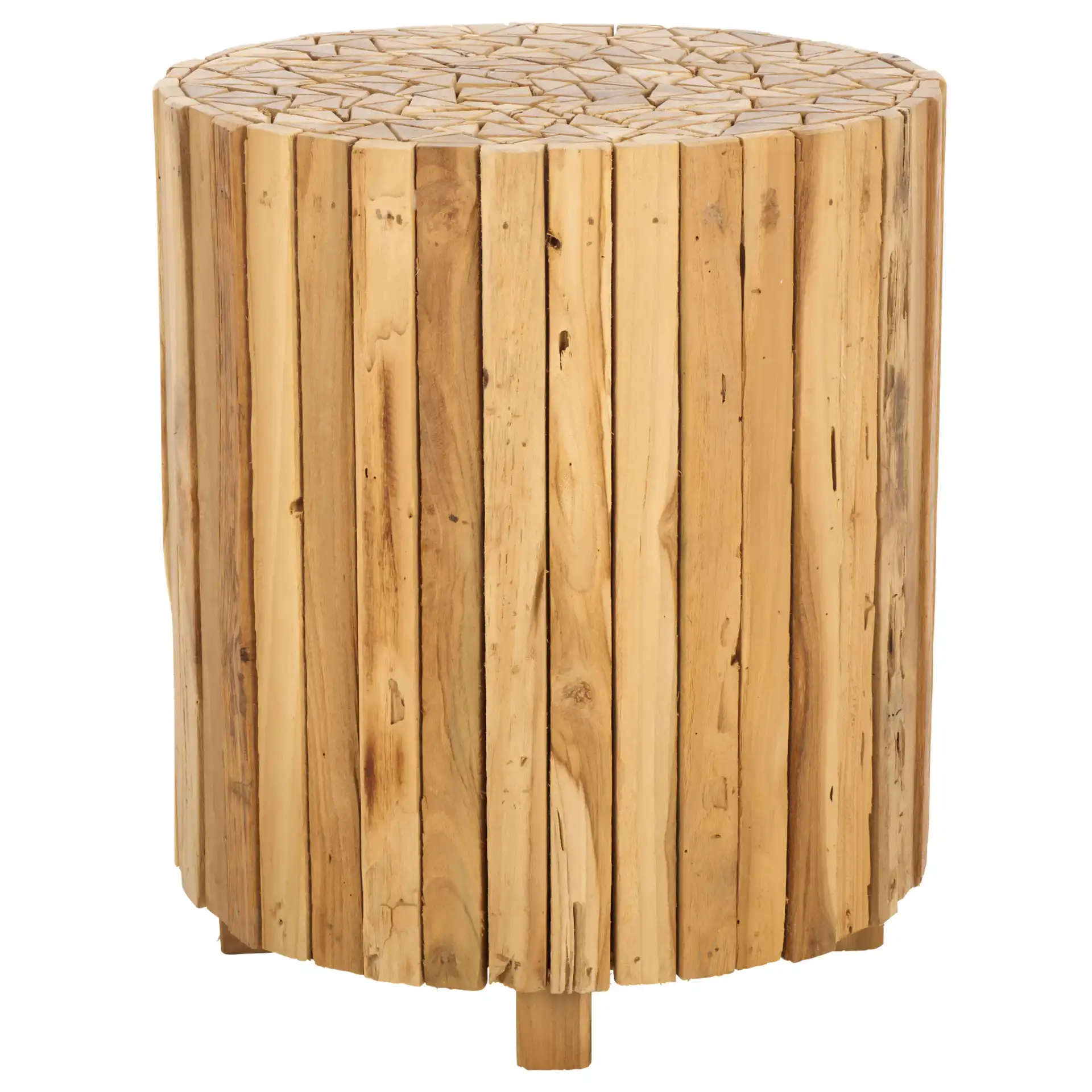 Richmond Round End Table in Medium Oak, detail view