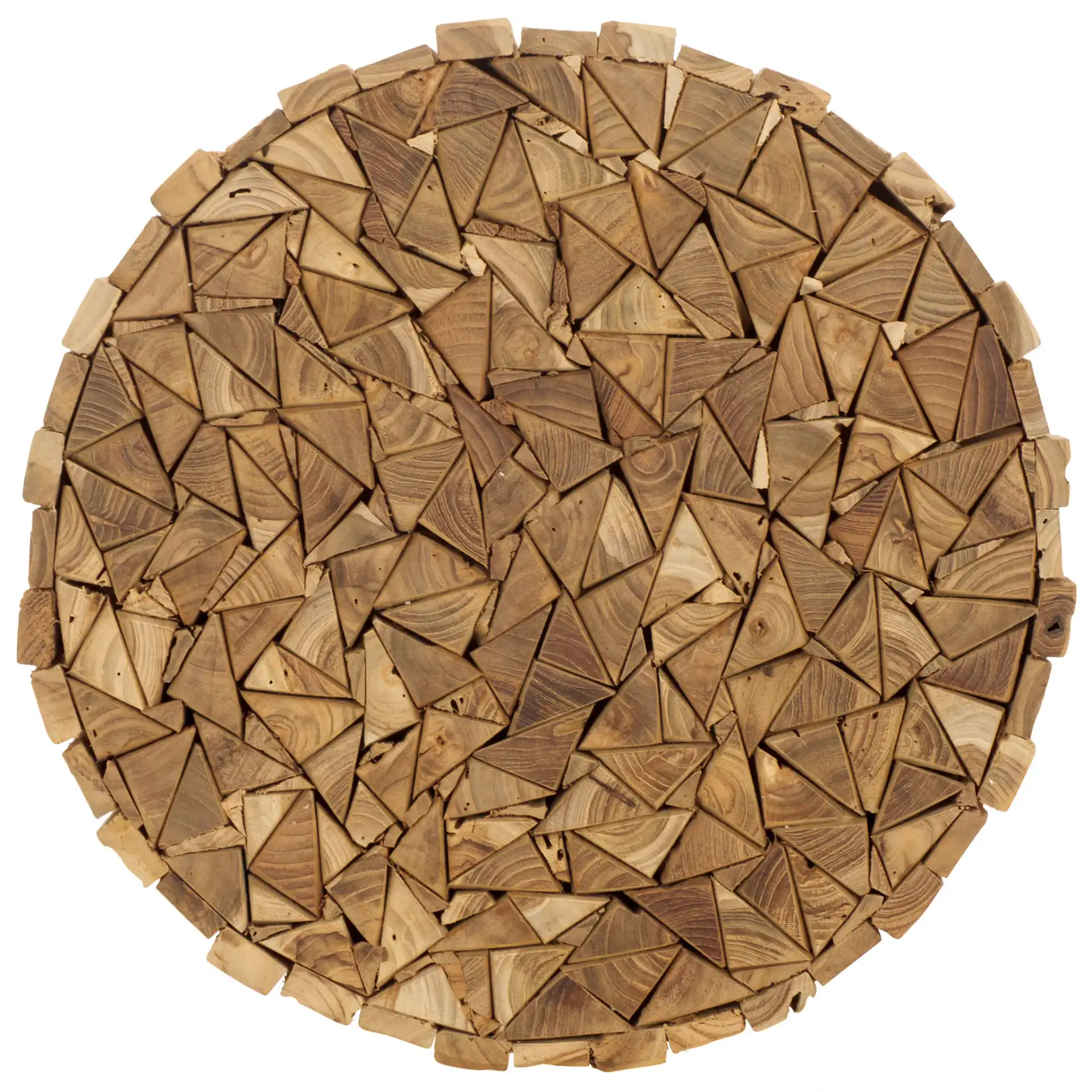 Richmond Round End Table in Medium Oak, detail view