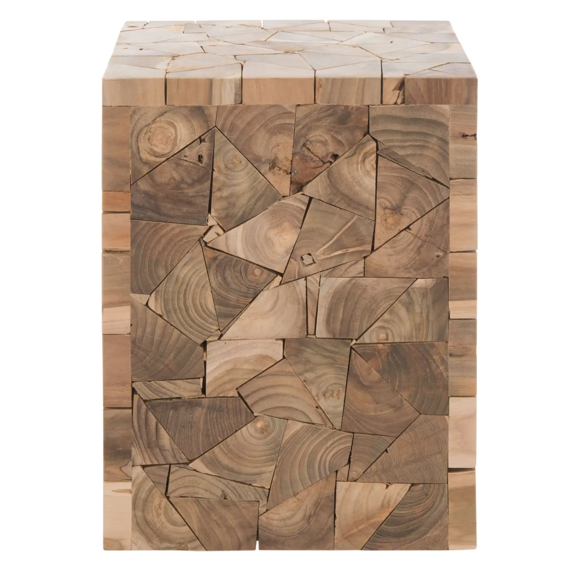 Forbes Square Stool in Medium Oak