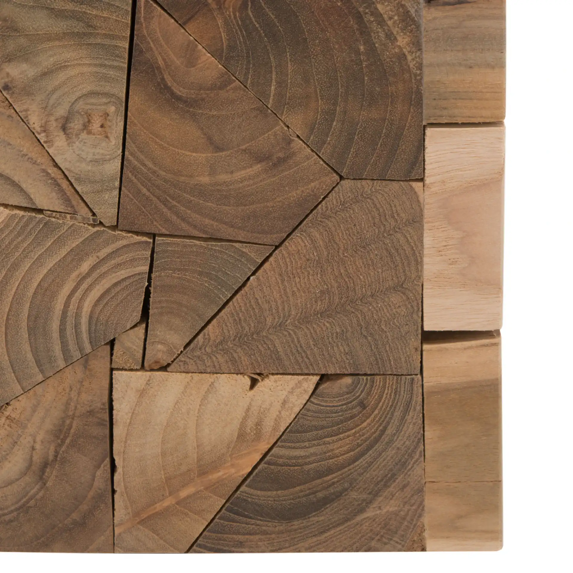 Forbes Square Stool in Medium Oak, detail view