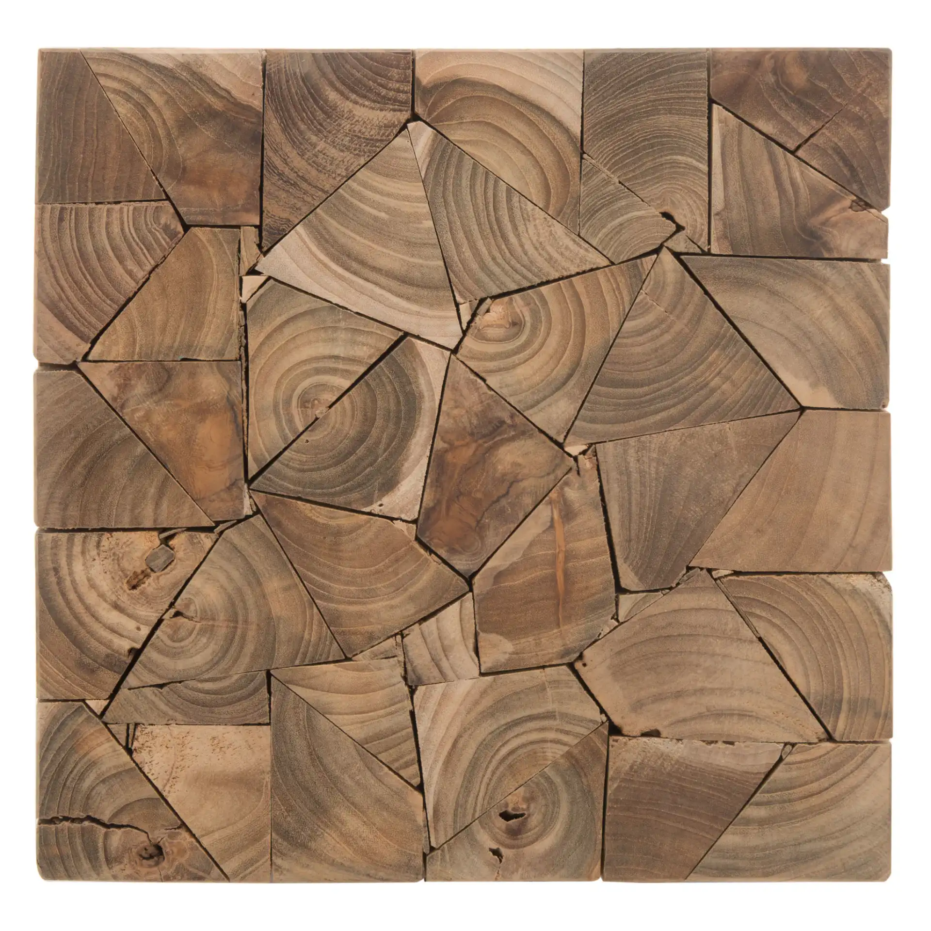 Forbes Square Stool in Medium Oak, detail view
