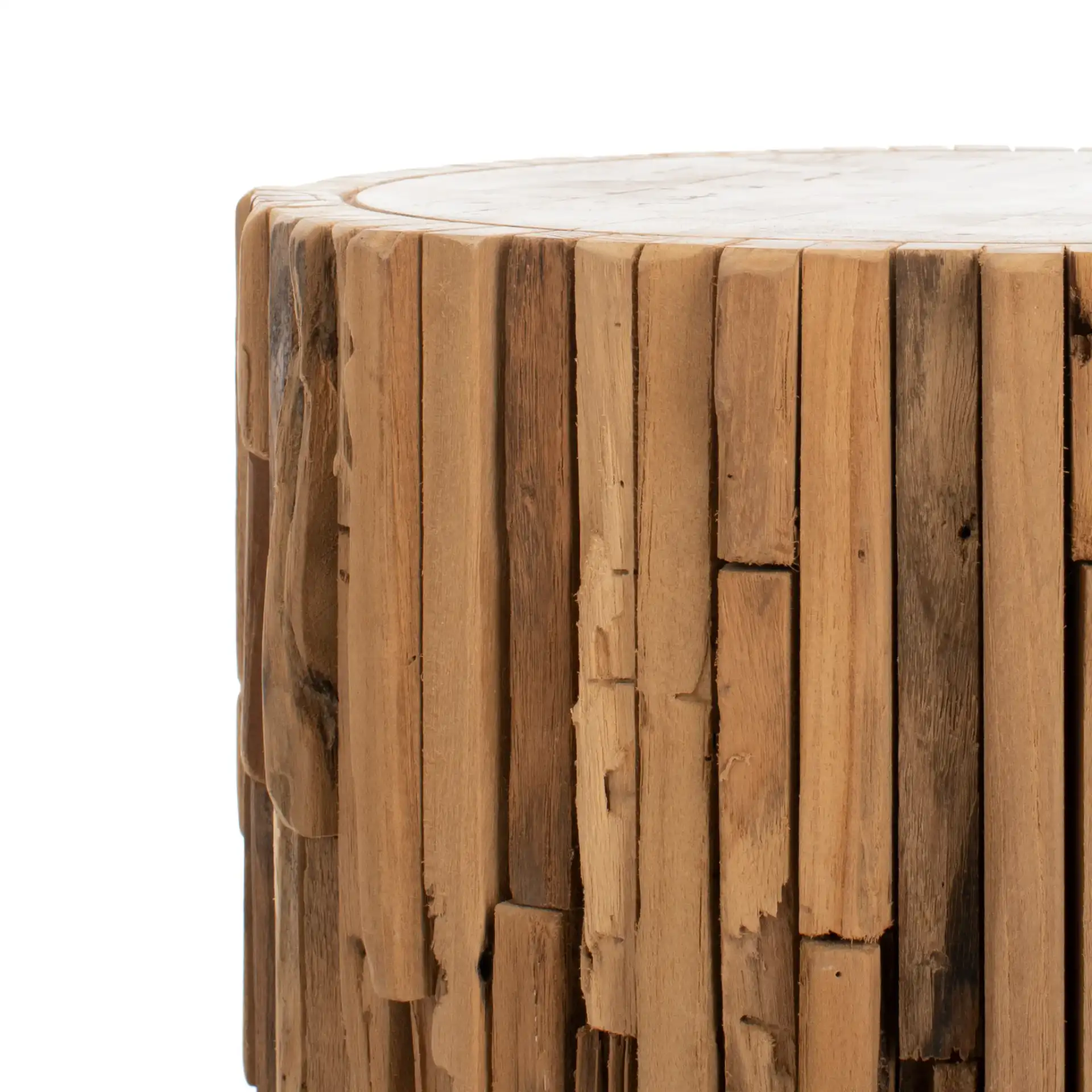 Minadoka Round Stool in Medium Oak in a styled room