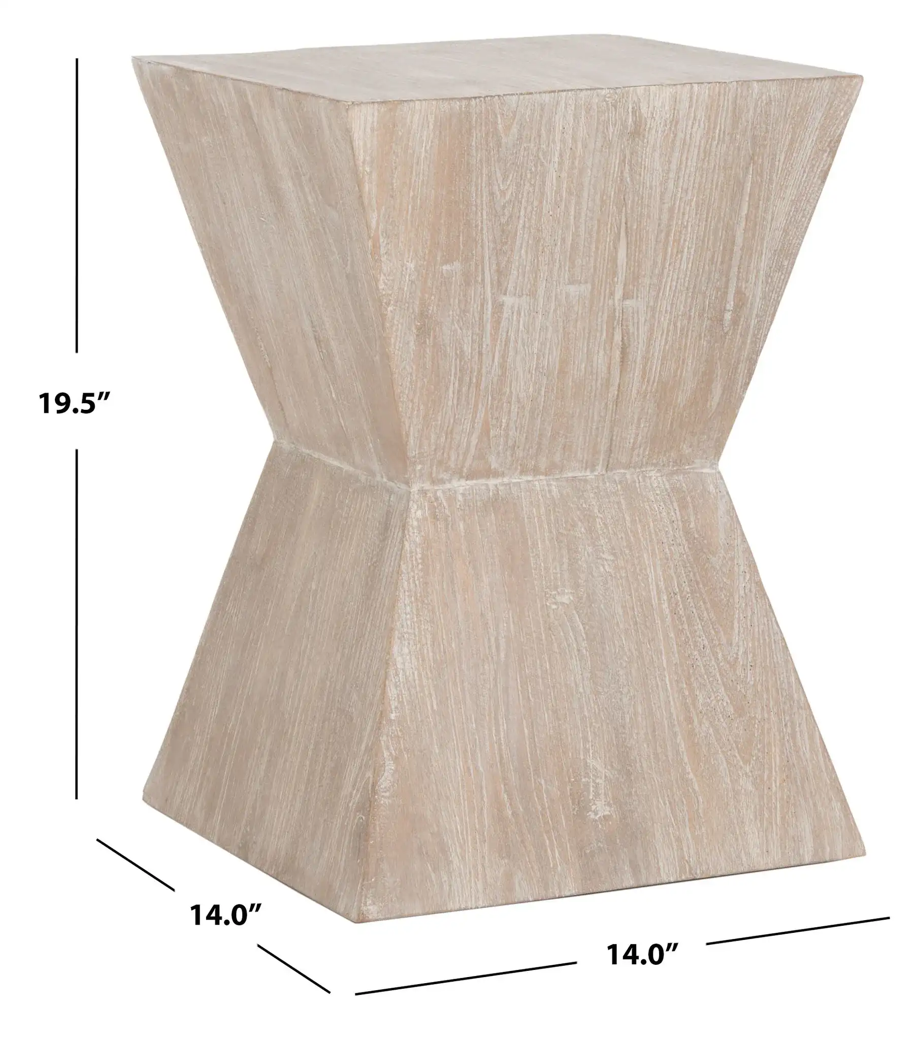 Noatak Side Table in Pickled Oak, detail view