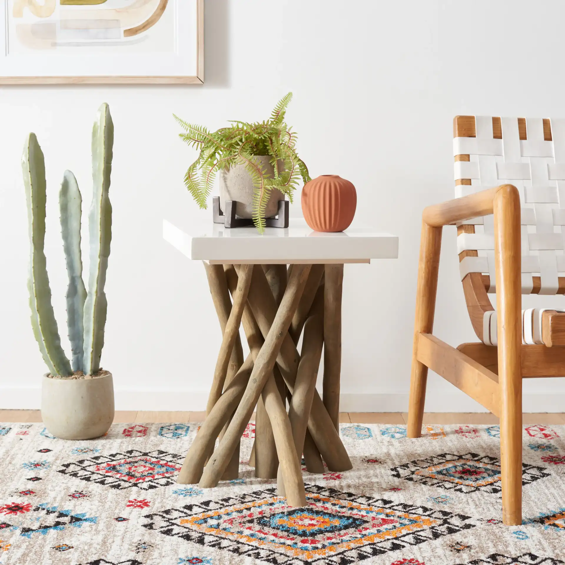 Hartwick Side Table in Gray in a styled room
