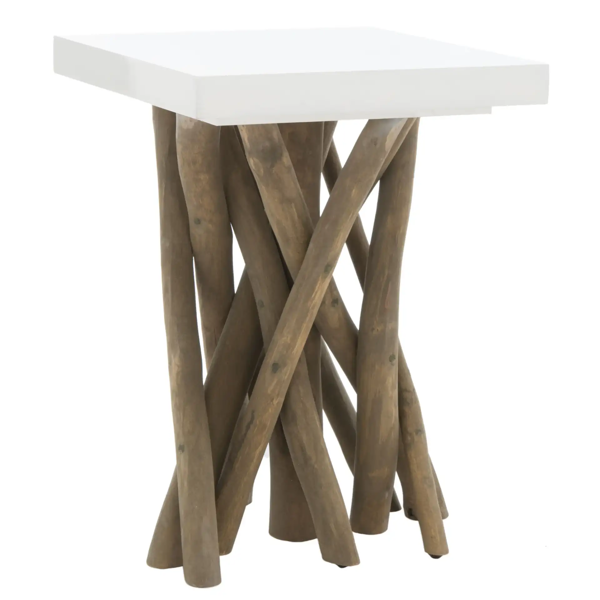 Hartwick Side Table in Gray, detail view