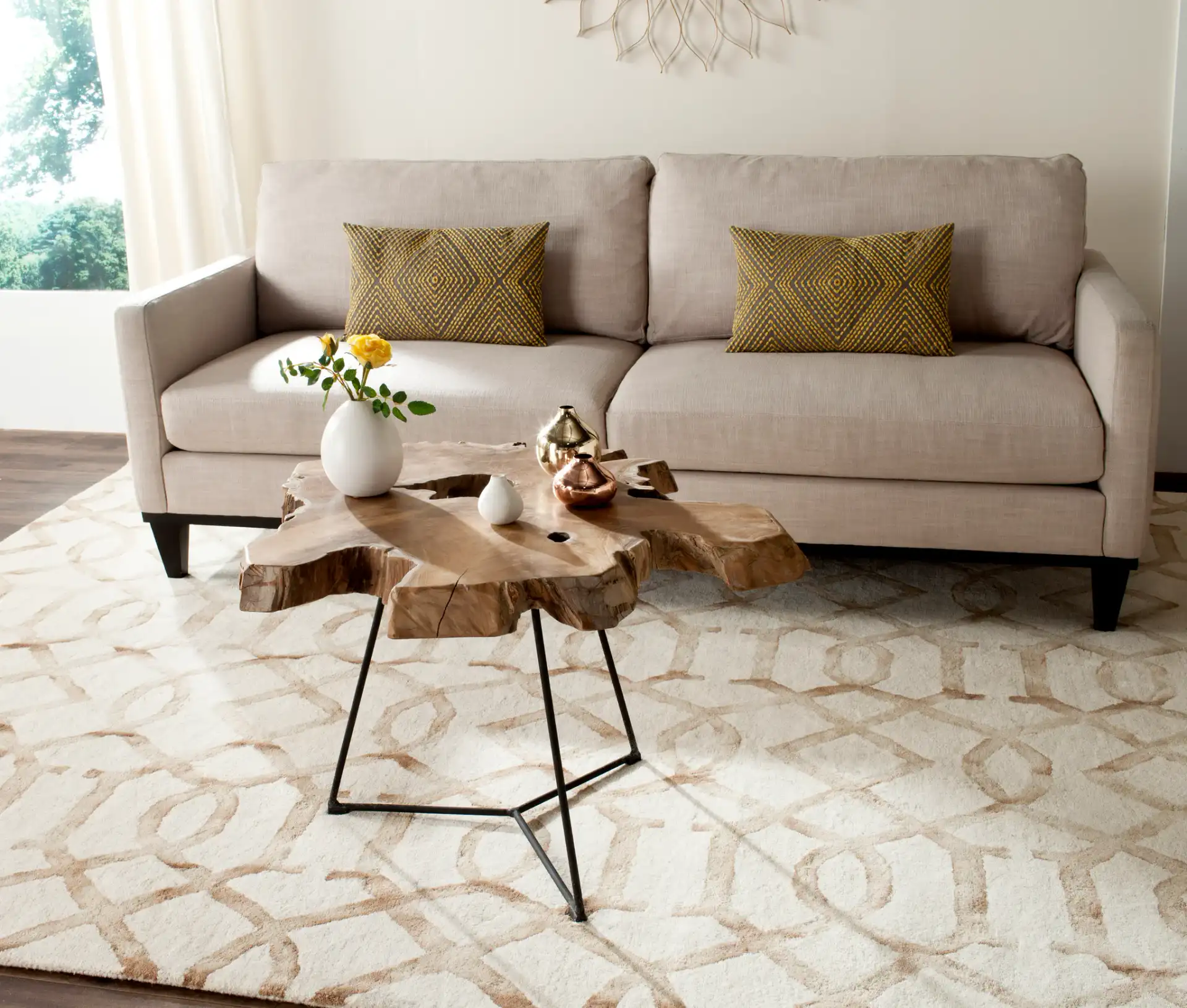 Babylon Coffee Table in Natural in a styled room