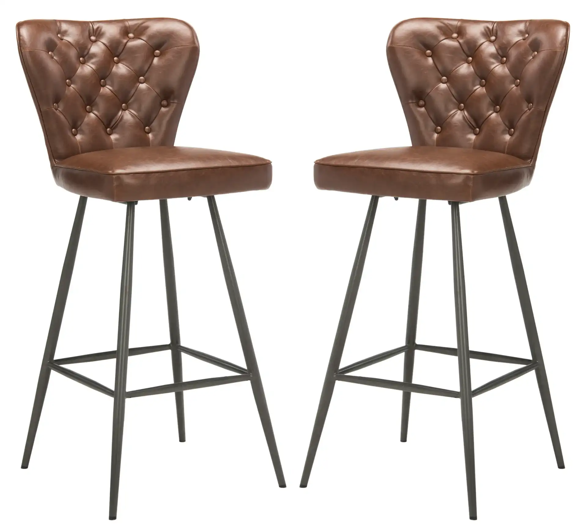 Aster Bar Stool (Set of 2) in Burgundy, detail view