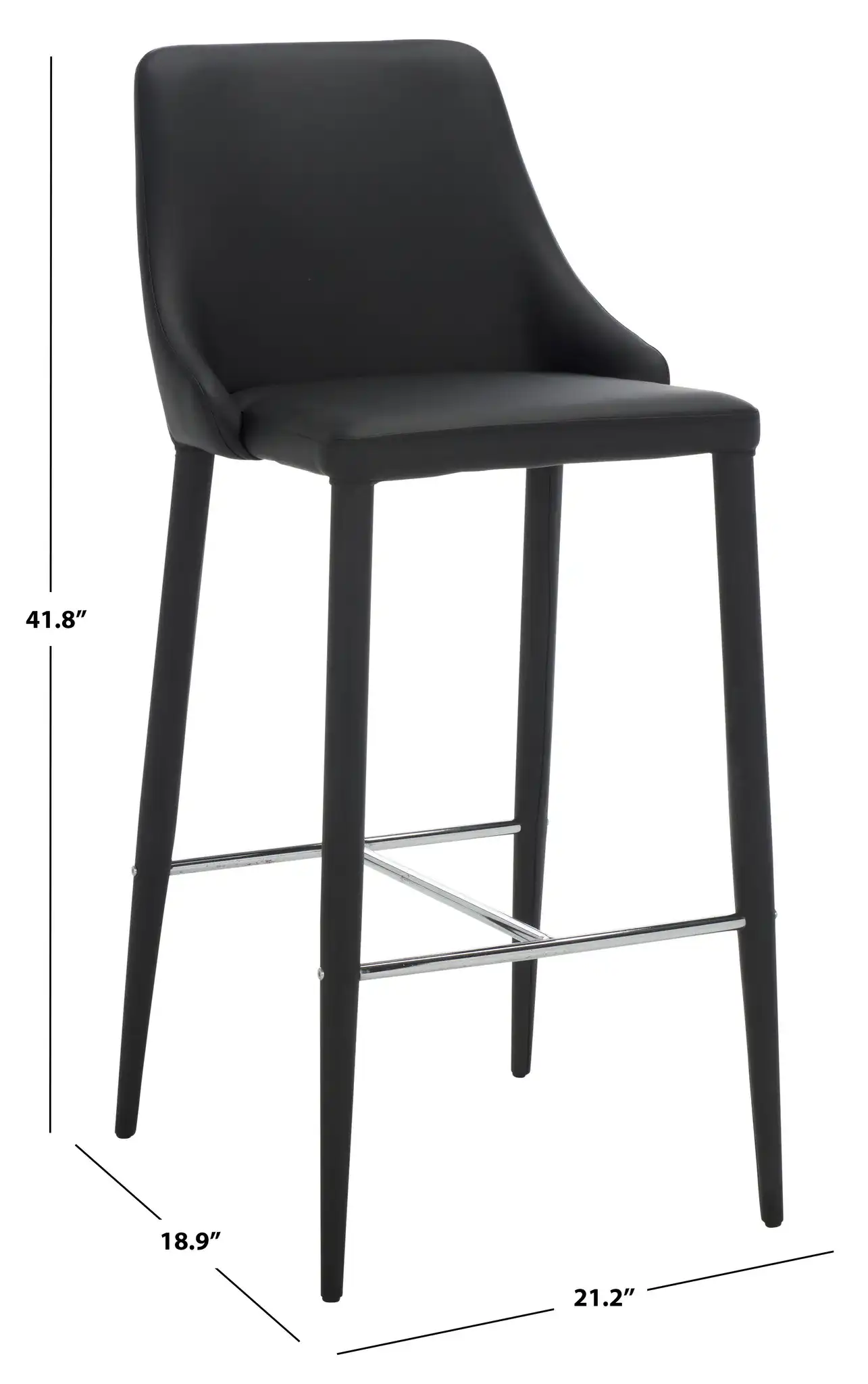 Summerset Bar Stool in Black, detail view