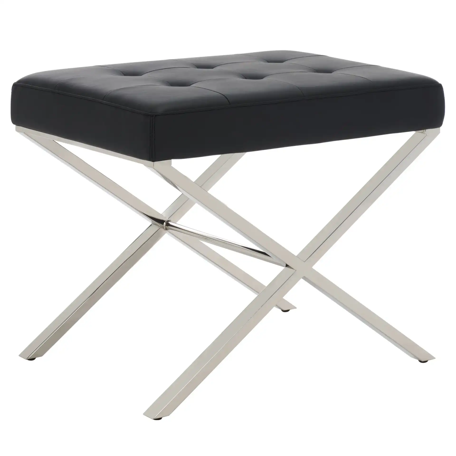 Sienna Ottoman in Black, detail view