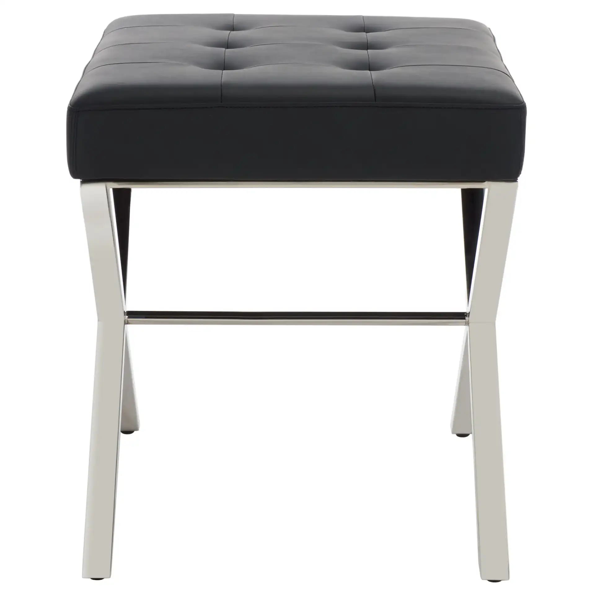 Sienna Ottoman in Black, detail view